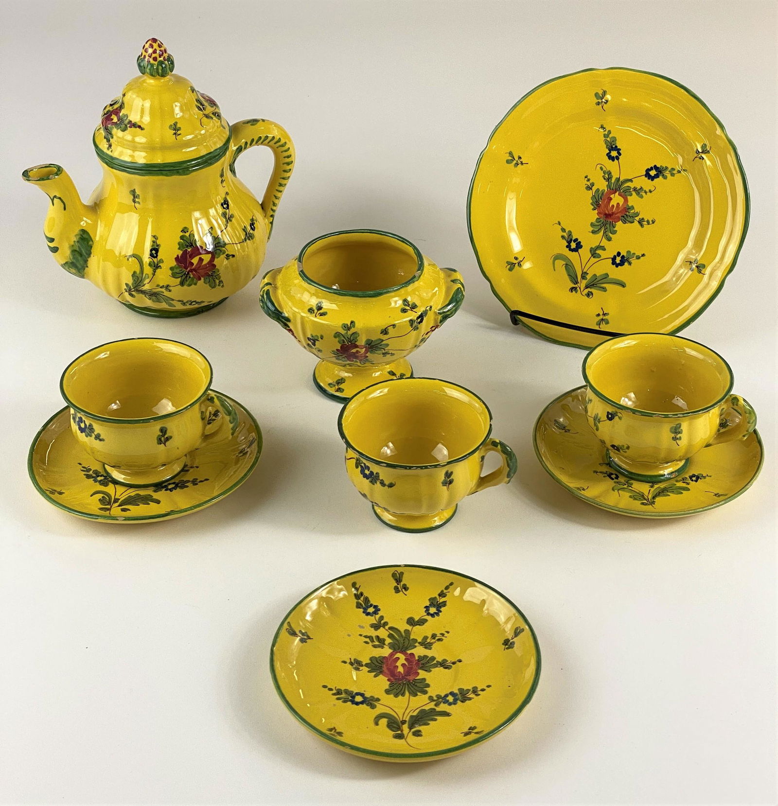 Italian Earthenware Yellow Tea Set (1 of 4)