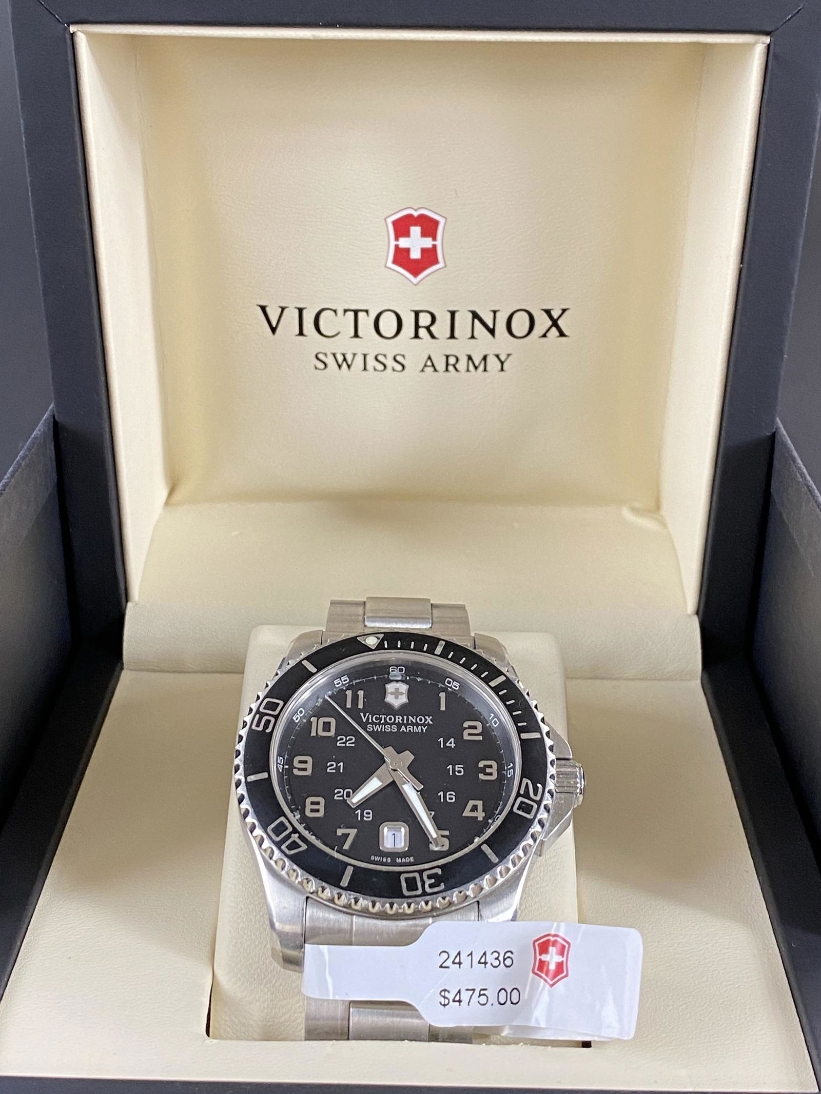 Victorinox Swiss Army Watch in Original Box with Papers: In the original box, with booklet and warranty.