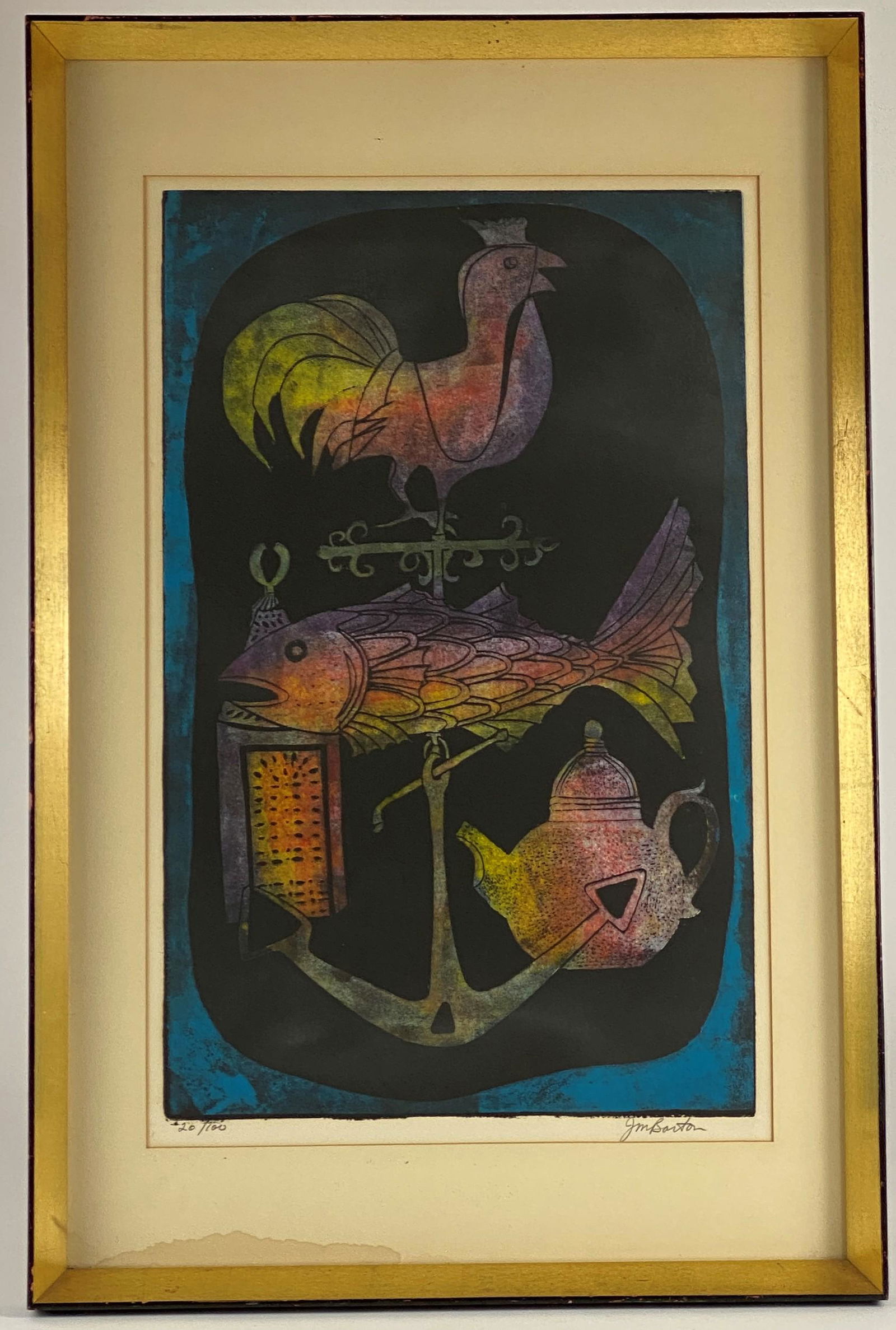 Colorful Woodblock by John Murray Barton (American, b. (1 of 4)