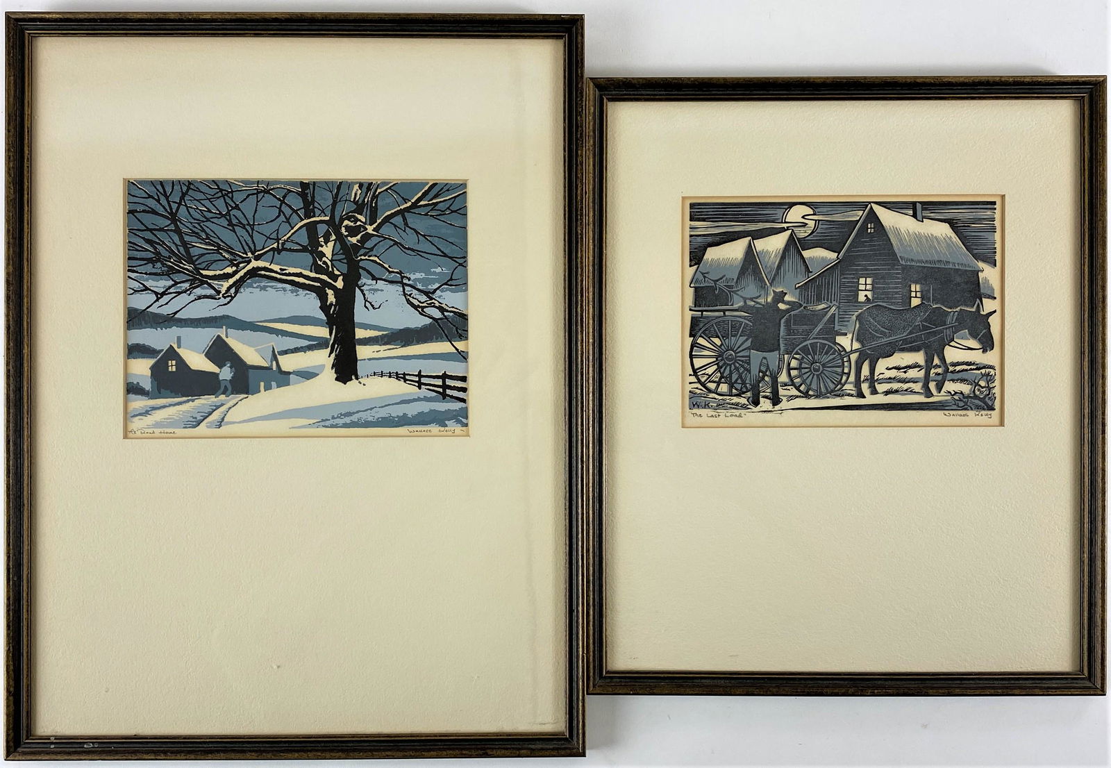 Pair of silkscreens by Kentucky artist Wallace Kelly (1 of 4)