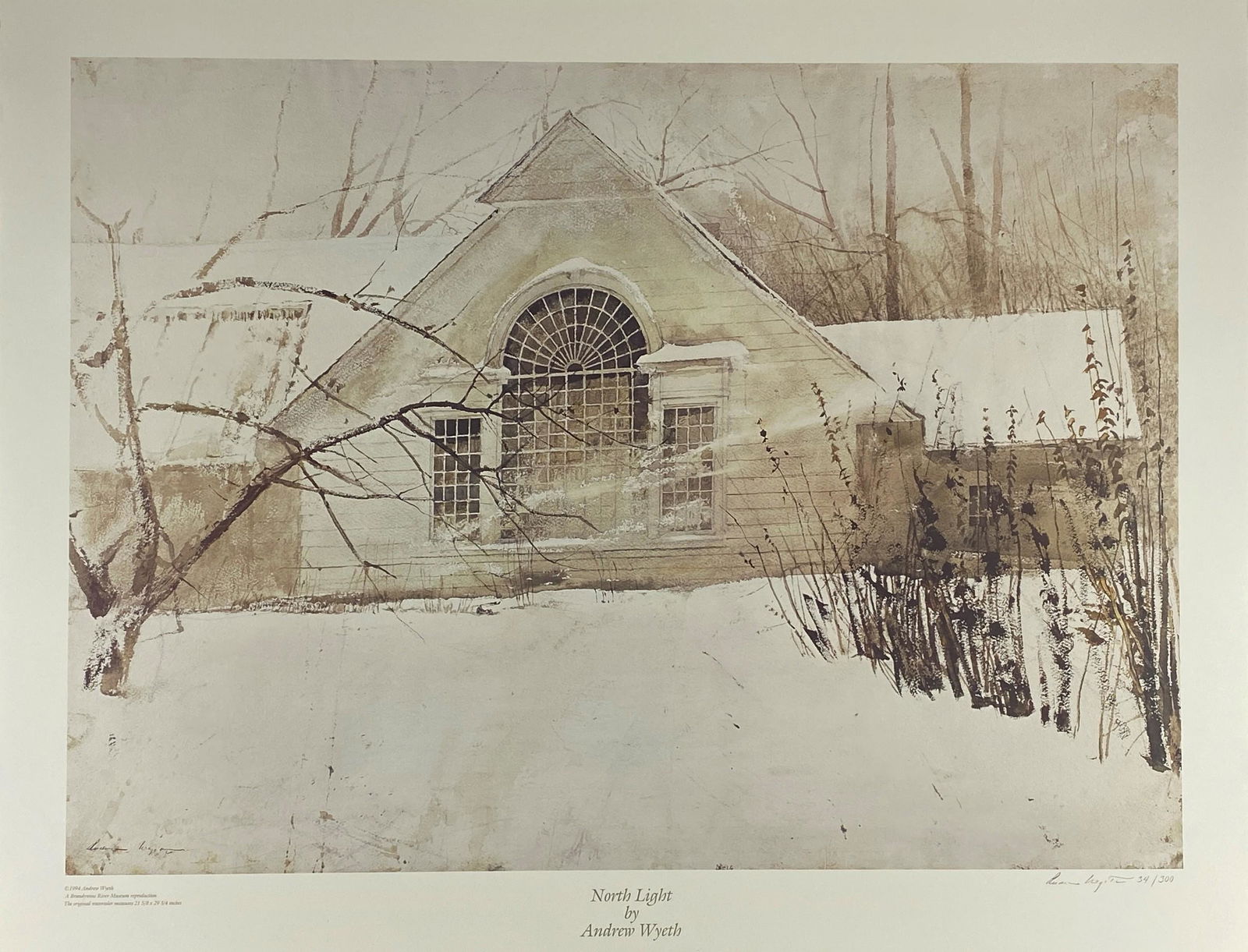Andrew Wyeth Offset Lithograph "North Light", Signed (1 of 6)