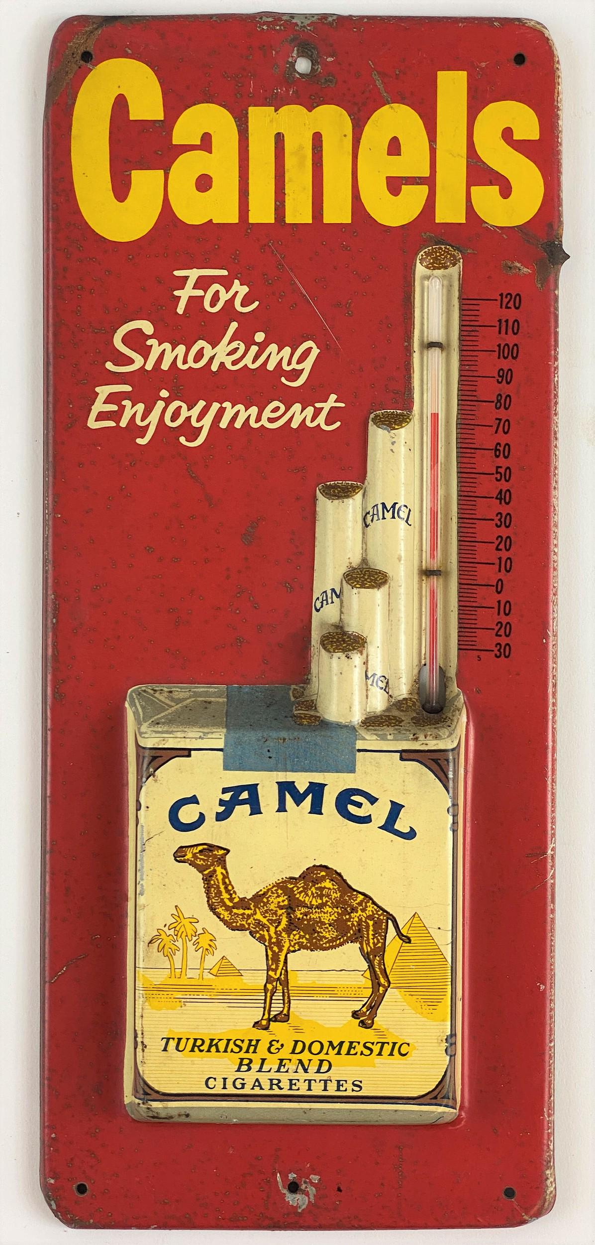Camel Cigarettes Advertising Thermometer: 13.6" ht. x 6" wd.