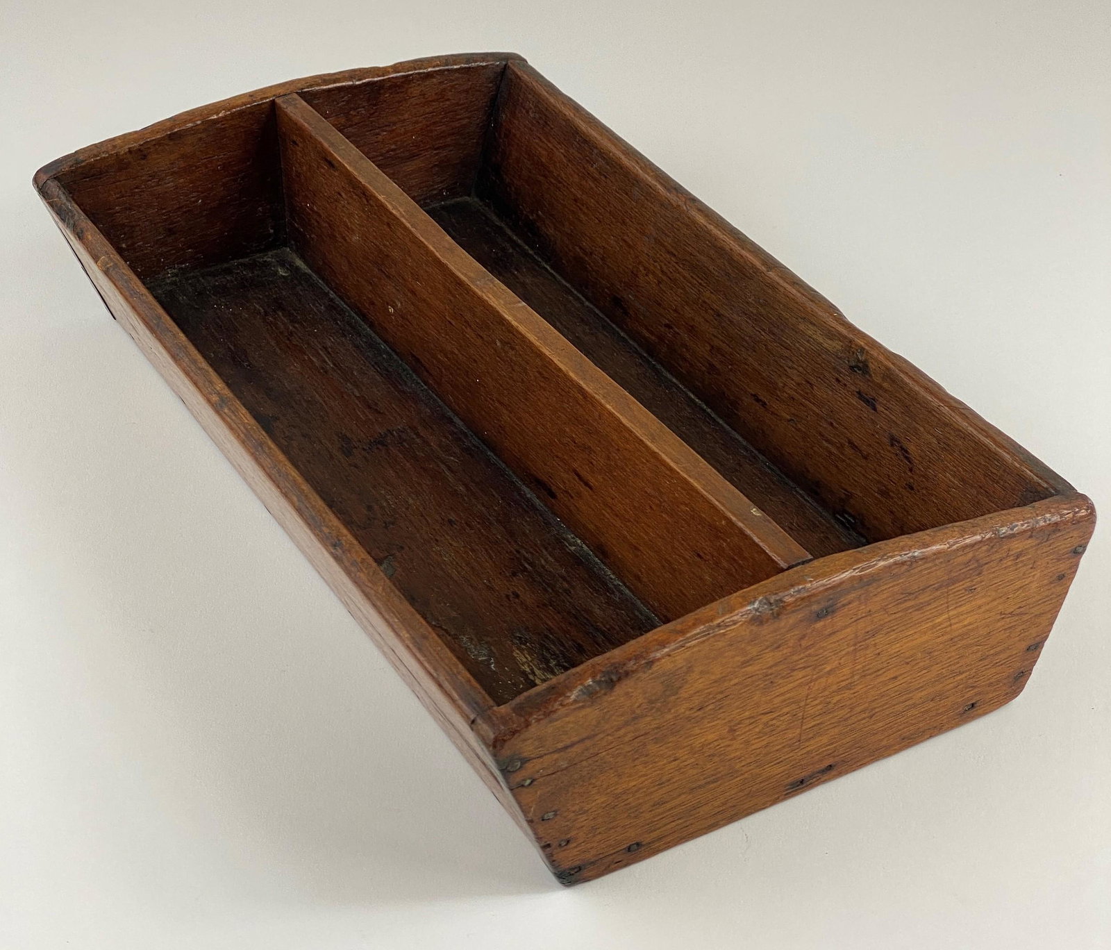 Primitive Tool Box: 19th century, nail construction; lg. 14".