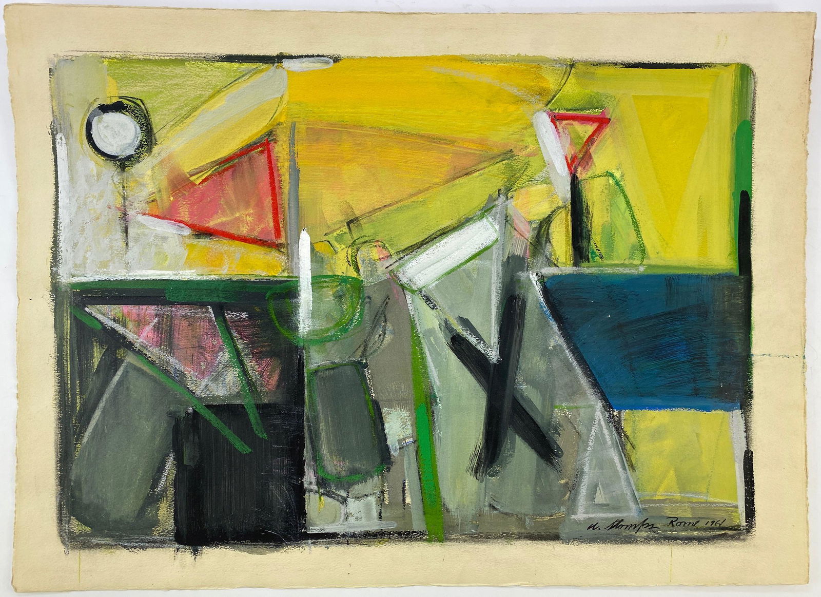 Modernist Gouache, Walter Stomps (US, 1929-2020) (1 of 5)