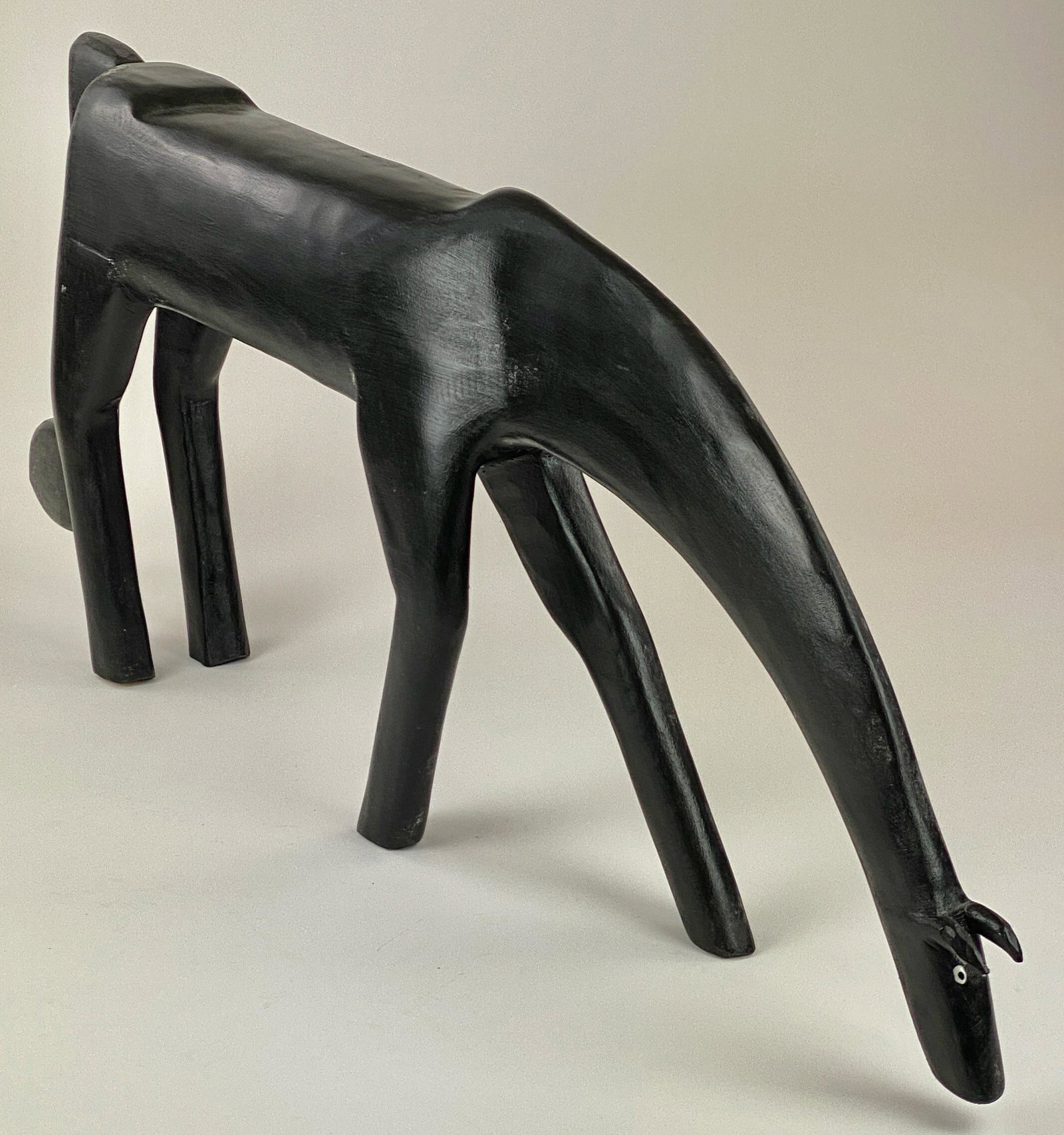 Minnie Adkins (KY), Monumental Carved Black Horse: Minnie Adkins (Kentucky, 1934), Monumental Folk Art Carved Black Horse. A fantastic large carved black horse by renowned Kentucky folk artist, Minnie Adkins. Adkins is without a doubt one of the most 