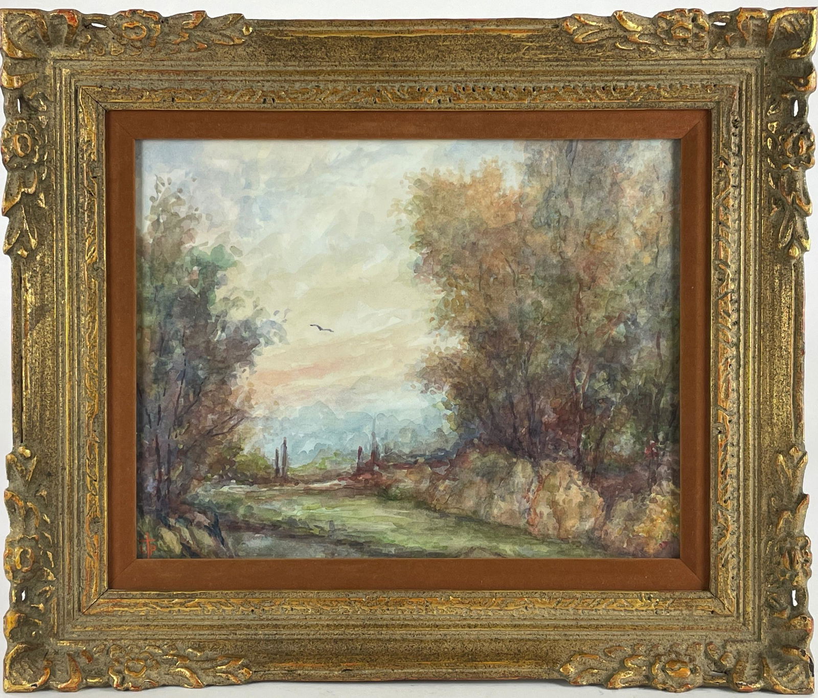 Monogrammed Landscape Gouache (1 of 3)