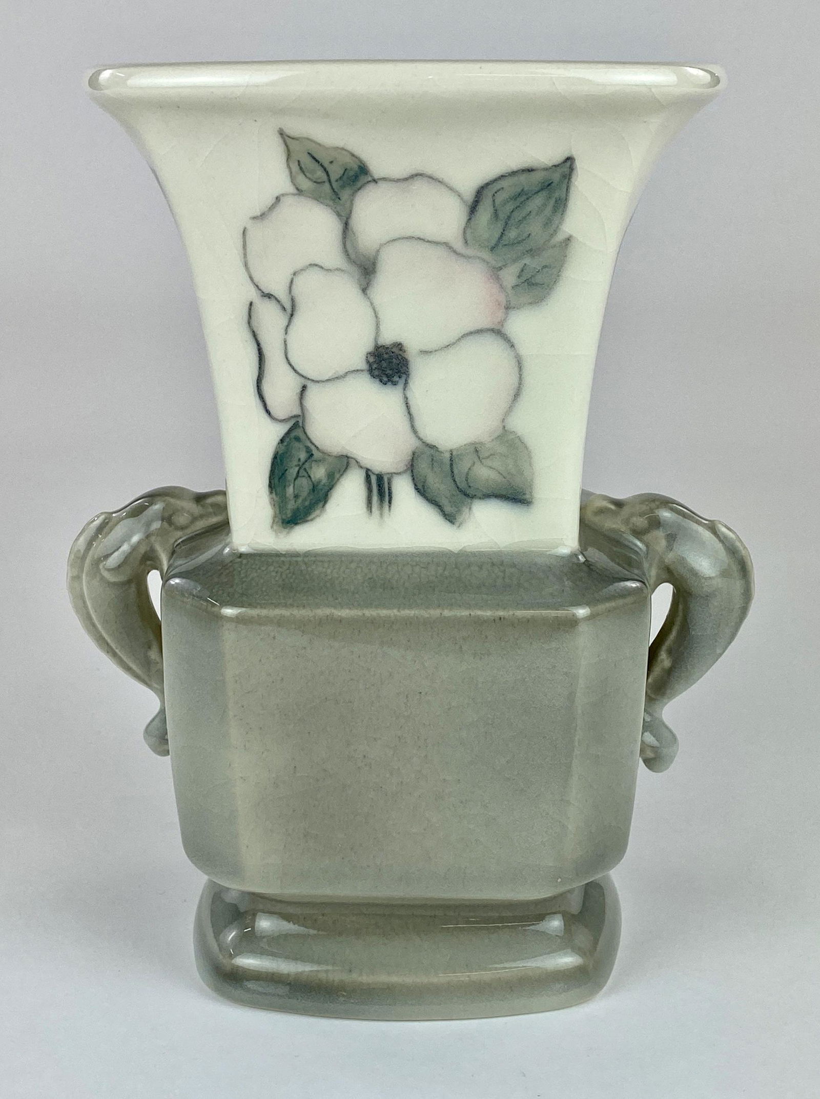 Large Two-Handle Floral Rookwood Pottery Vase (1 of 7)