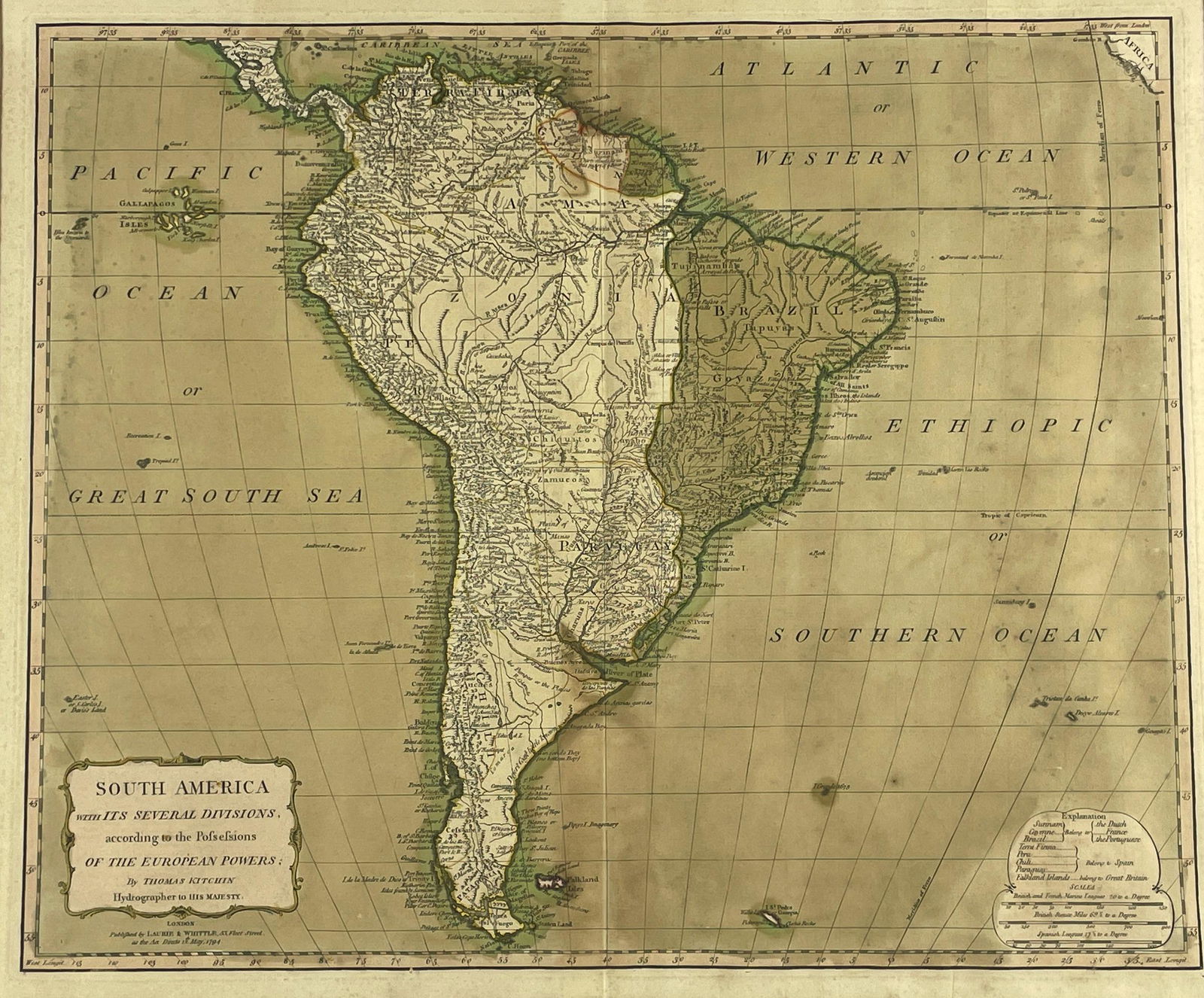 Thomas Kitchin Map of "South America" (1 of 3)