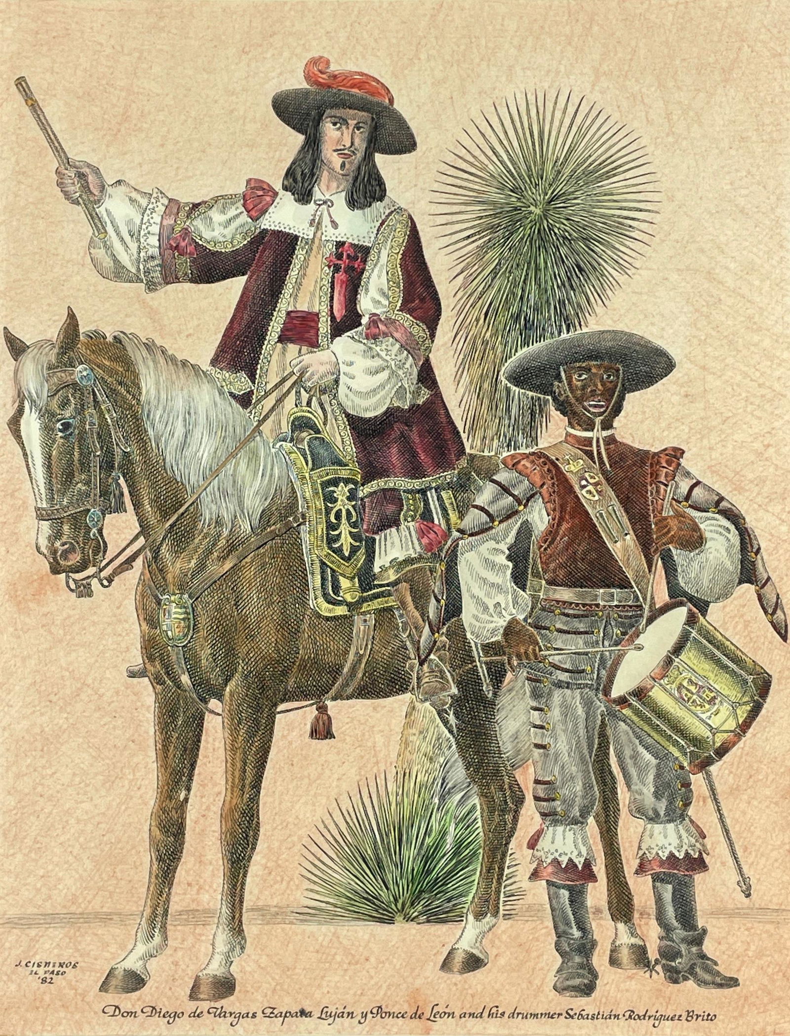 Fine Jose Cisneros Historical Watercolor (1 of 4)