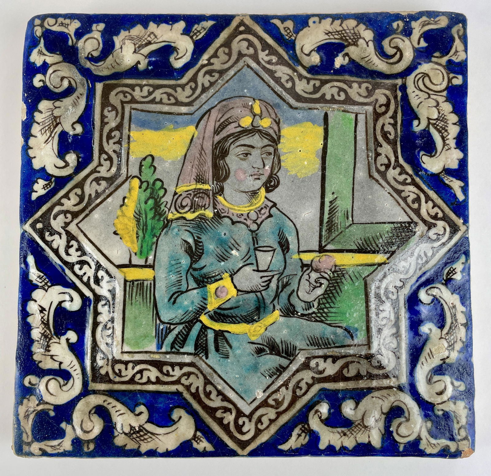 Persian Decorated TIle and North African Inkwell (1 of 6)