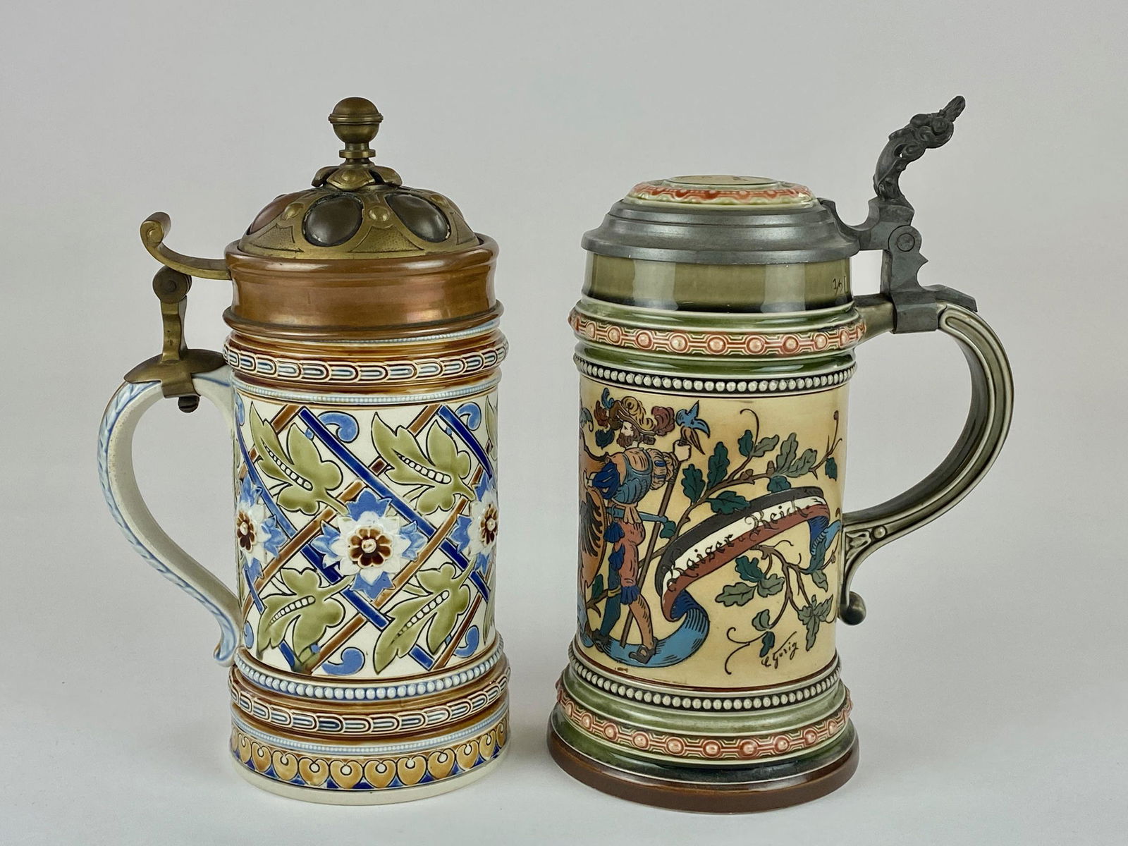 A Pair of German Mettlach Steins (1 of 10)