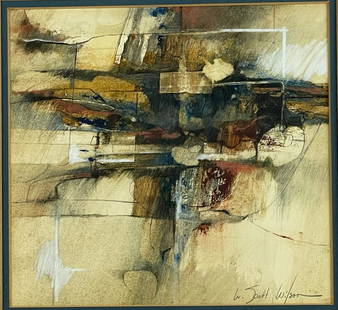 W. Scott Wilson Framed Abstract Pastel: Signed l.r. Sight size: 7.25" ht. x 8" wd.