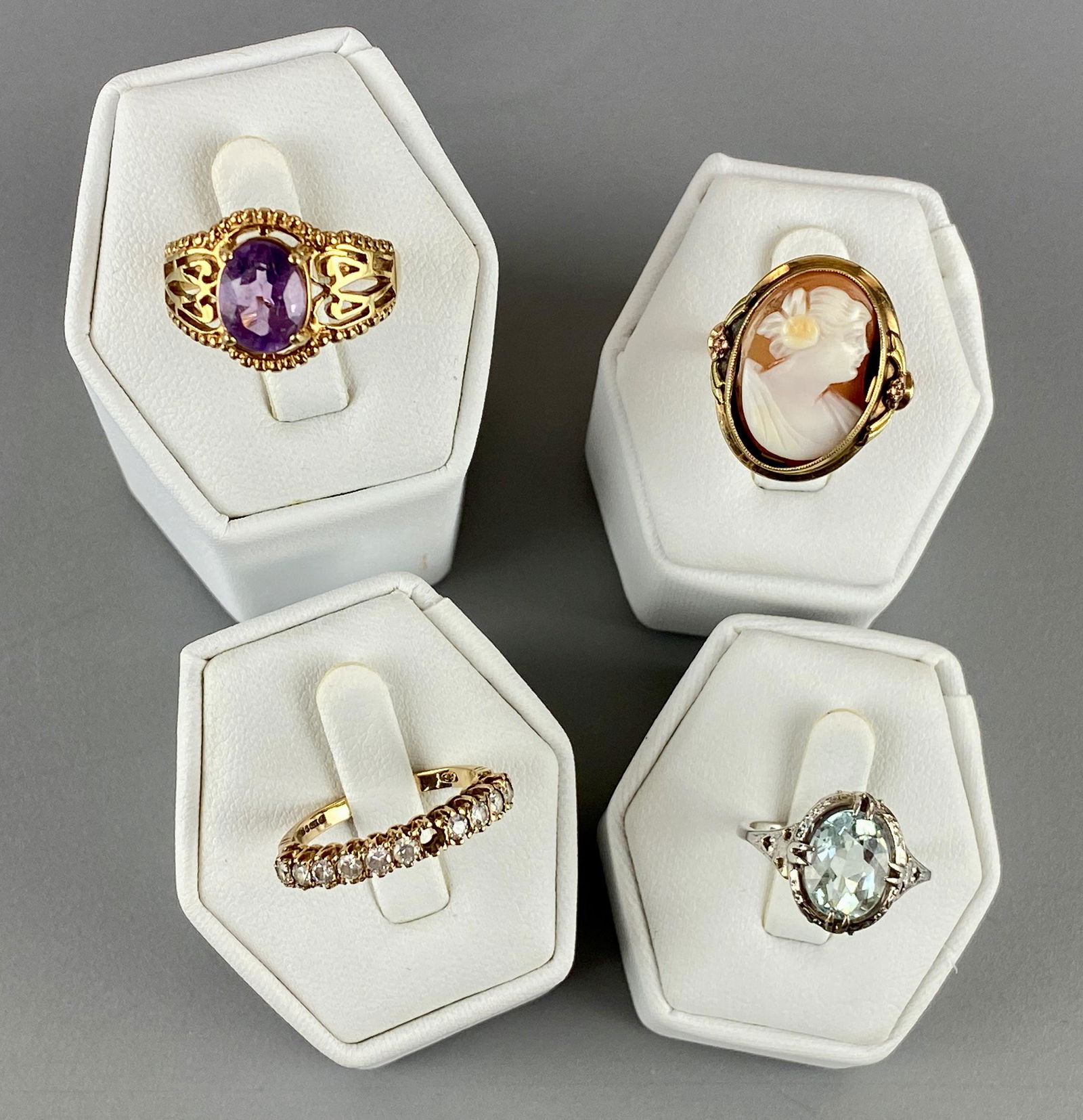 Four Rings with Cameo and Precious Stones (1 of 6)