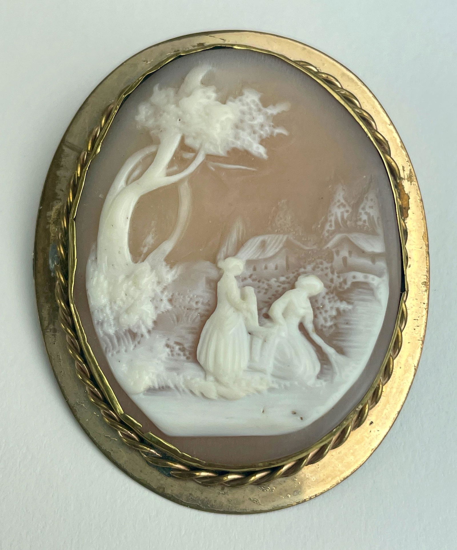 Fine Landscape Shell Cameo Brooch (1 of 4)