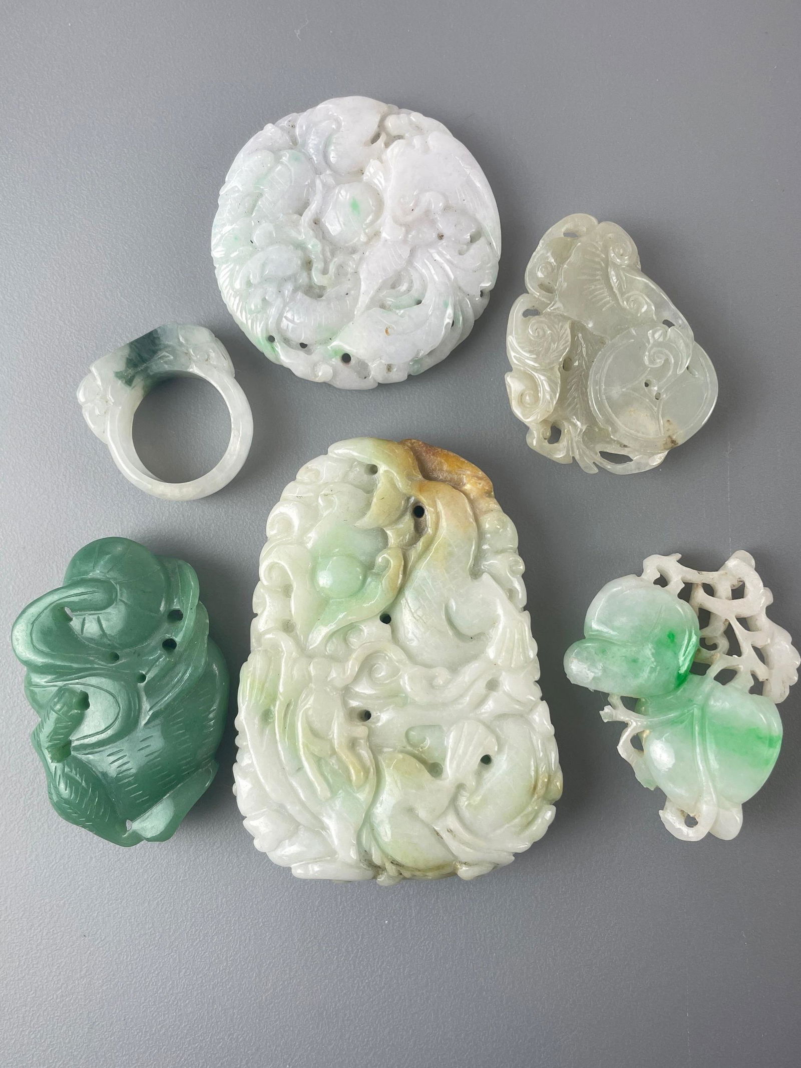 A Selection of Jadeite and Jade Chinese Carvings (1 of 14)