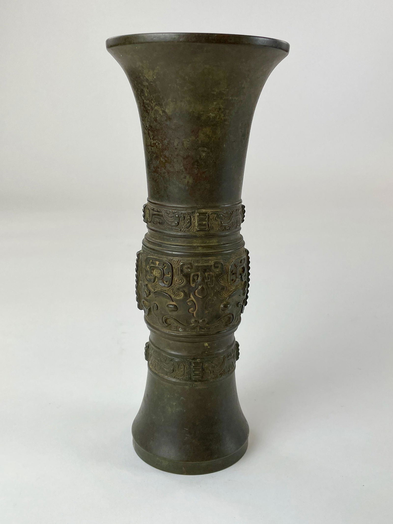 Chinese Shang Style Bronze Gu Form Vase (1 of 10)