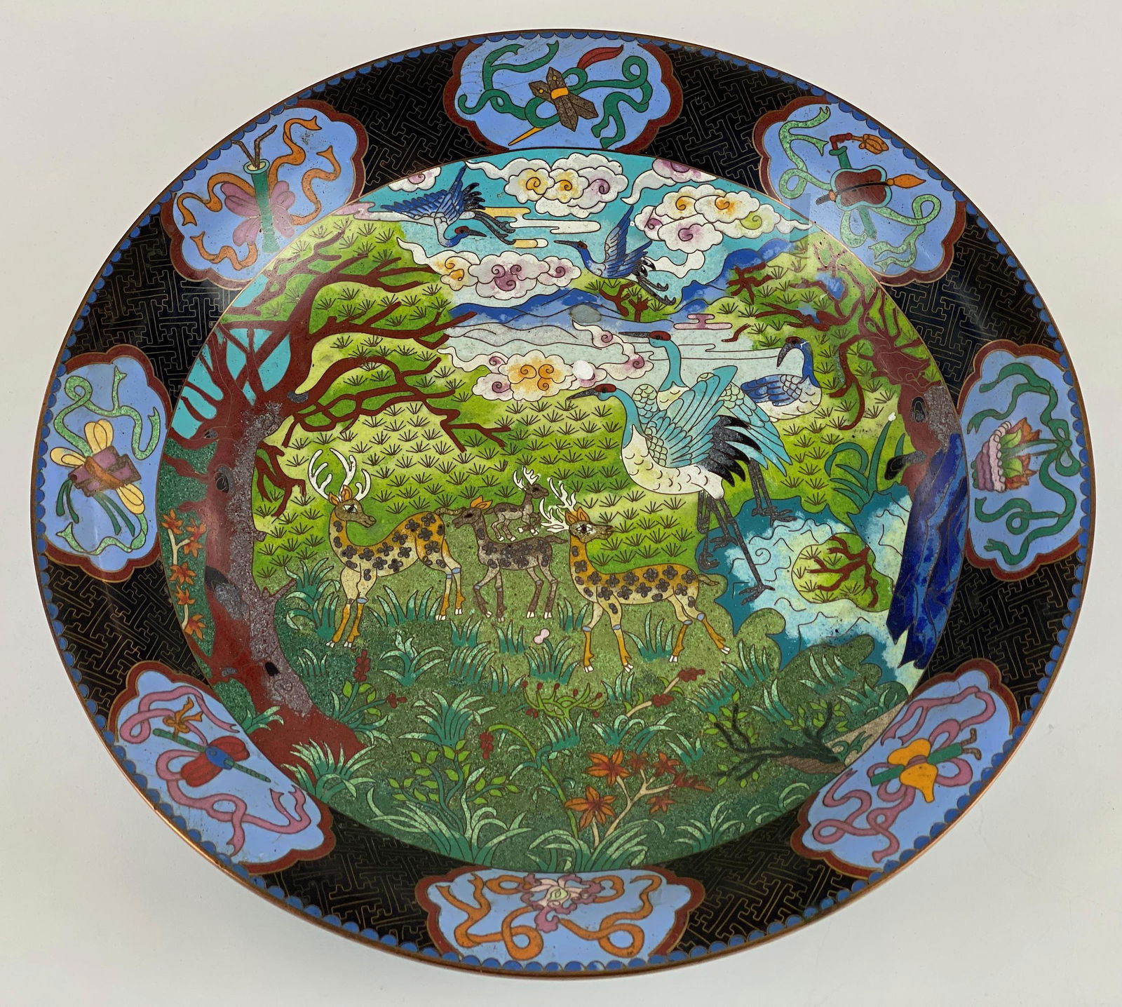 Large Chinese Cloisonne Tray with Animals (1 of 8)