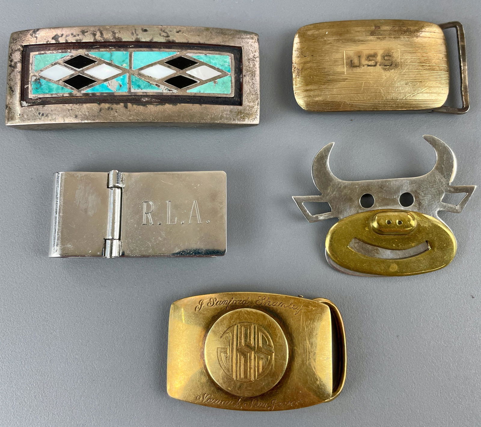 Gold and Silver Buckles, Pins and Money Clip (1 of 12)