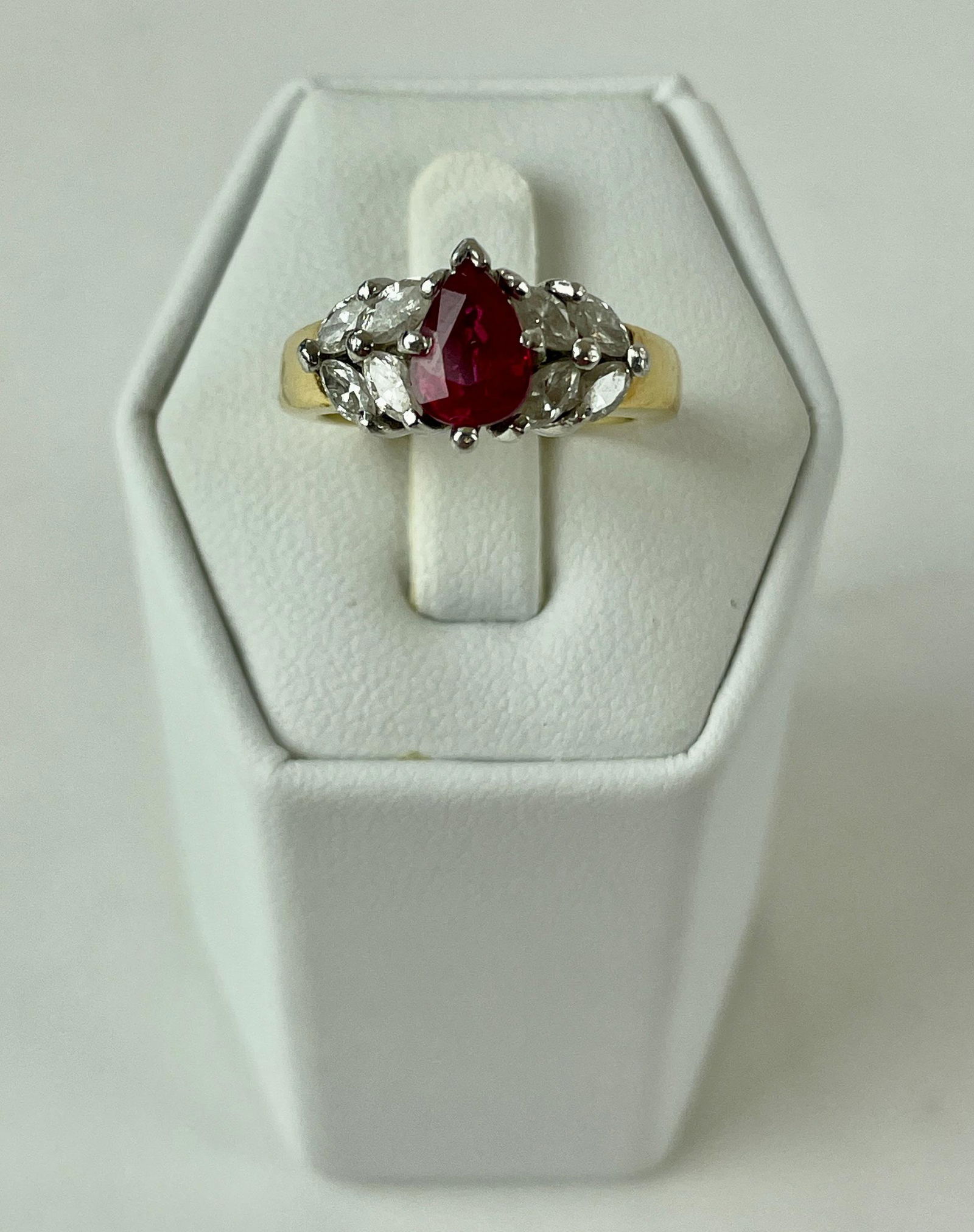 18k Gold, Platinum, Diamond and Ruby Ring (1 of 9)