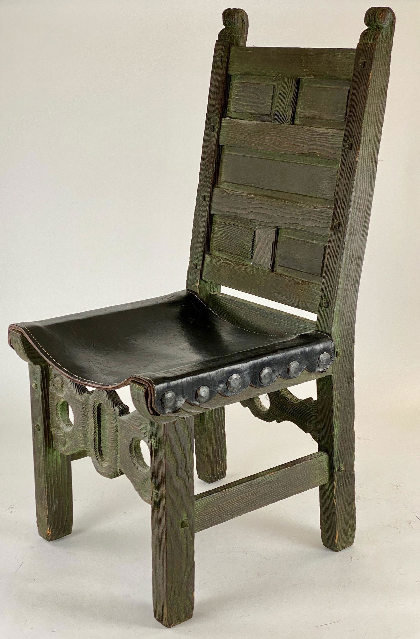 Wooden Carved Gothic Revival High-Backed Chair (1 of 5)