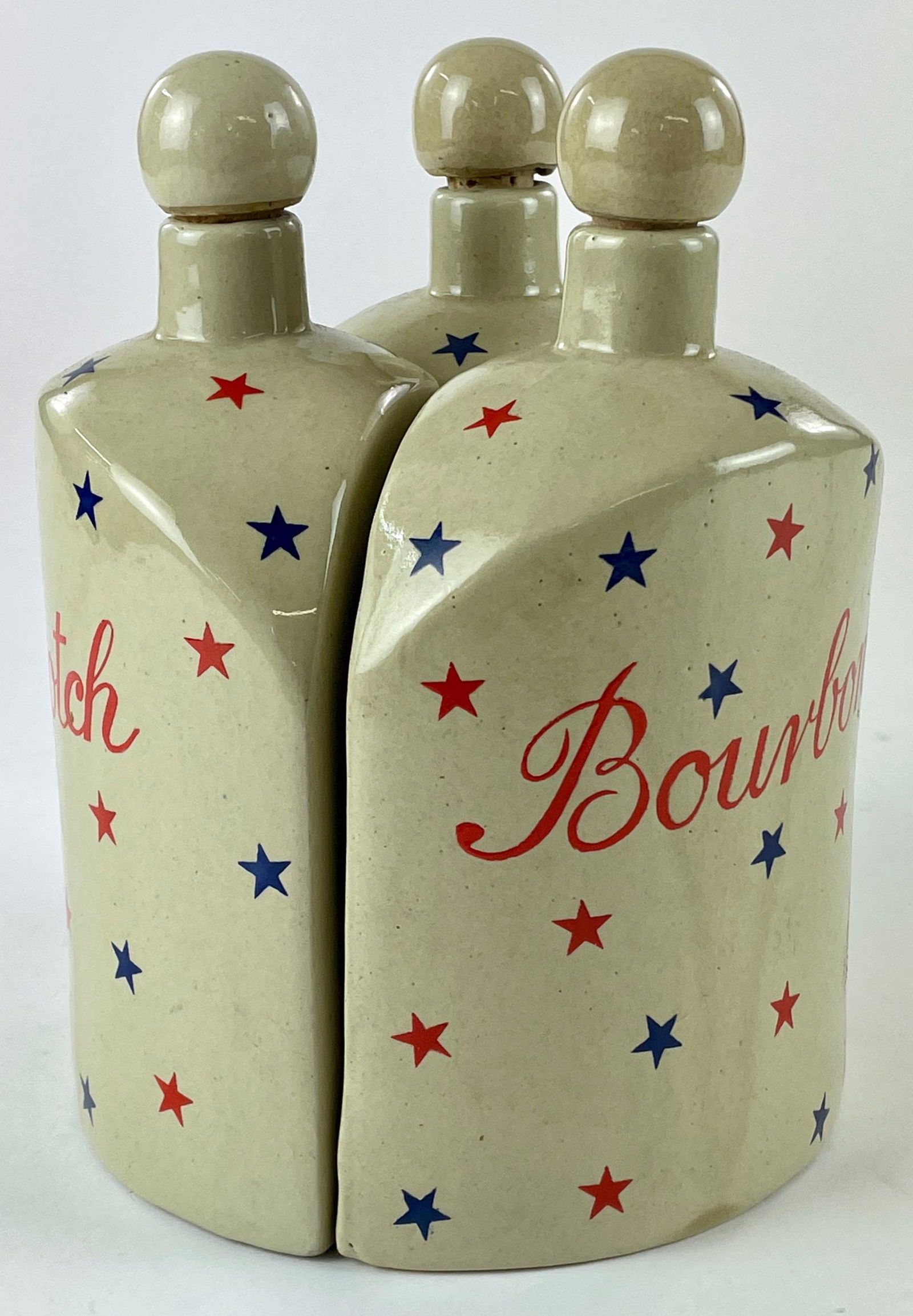 Mid Century Fitted Pottery Decanter Set (1 of 8)