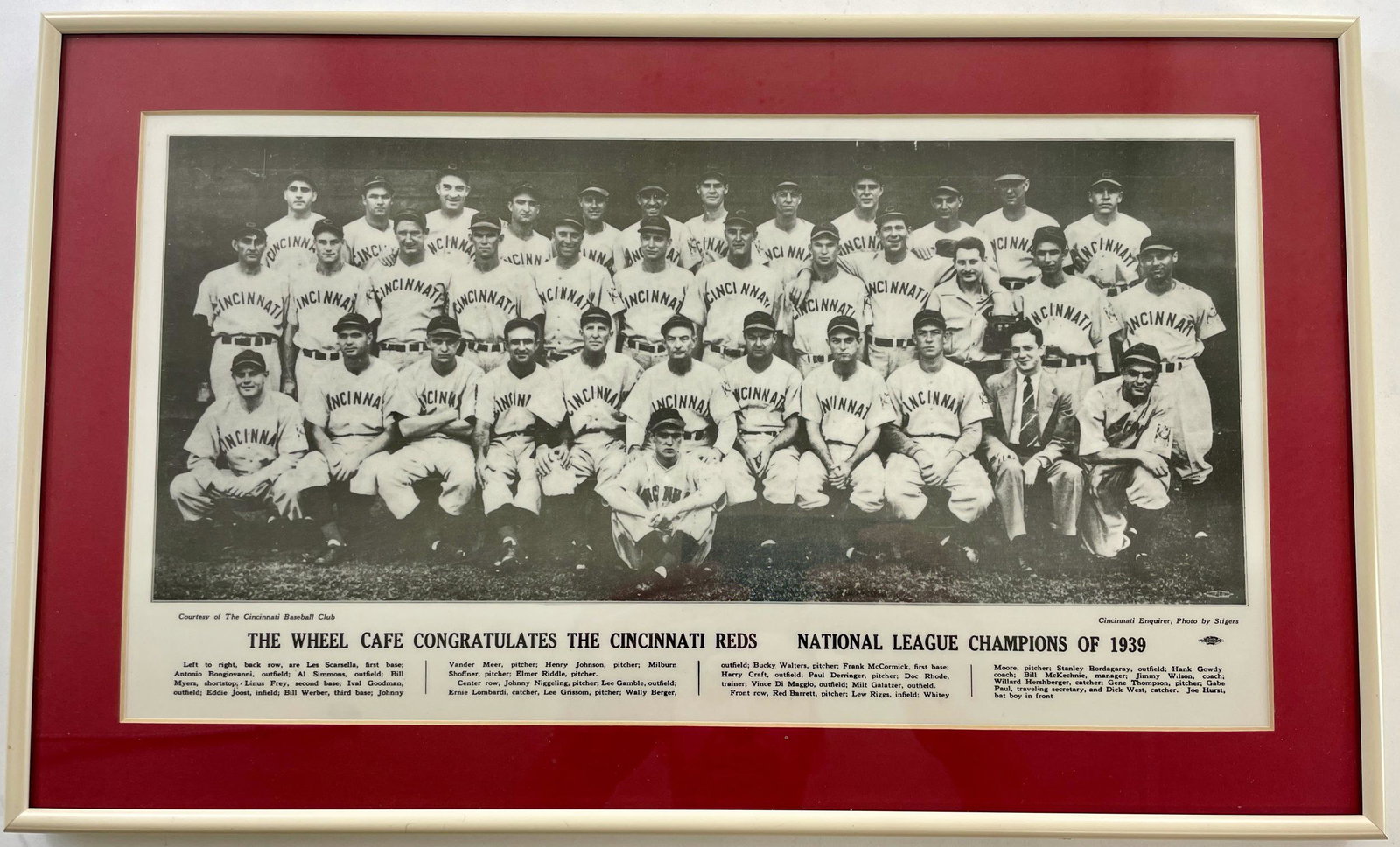 1940's Wheel Cafe Menu with Reds Team Portrait (1 of 4)