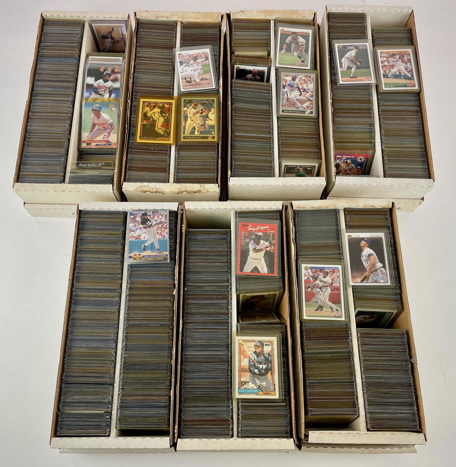 Seven boxes of cased assorted baseball cards (1 of 1)