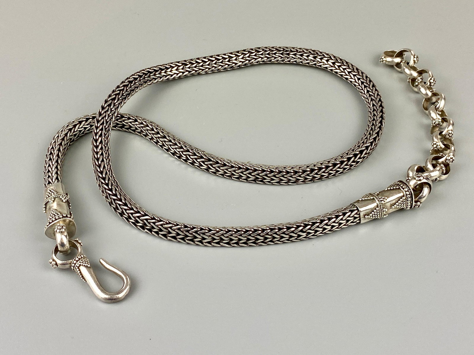 Sterling Silver Rope Necklace: Total weight: 8.59 ounces Lifetime collection of Carol and Robert (Rob) Kane, Oxford, OH.