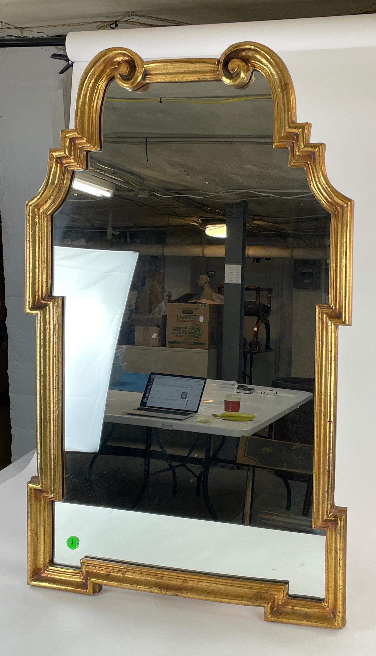 Uniquely Shaped Gold Gilt Mirror (1 of 4)
