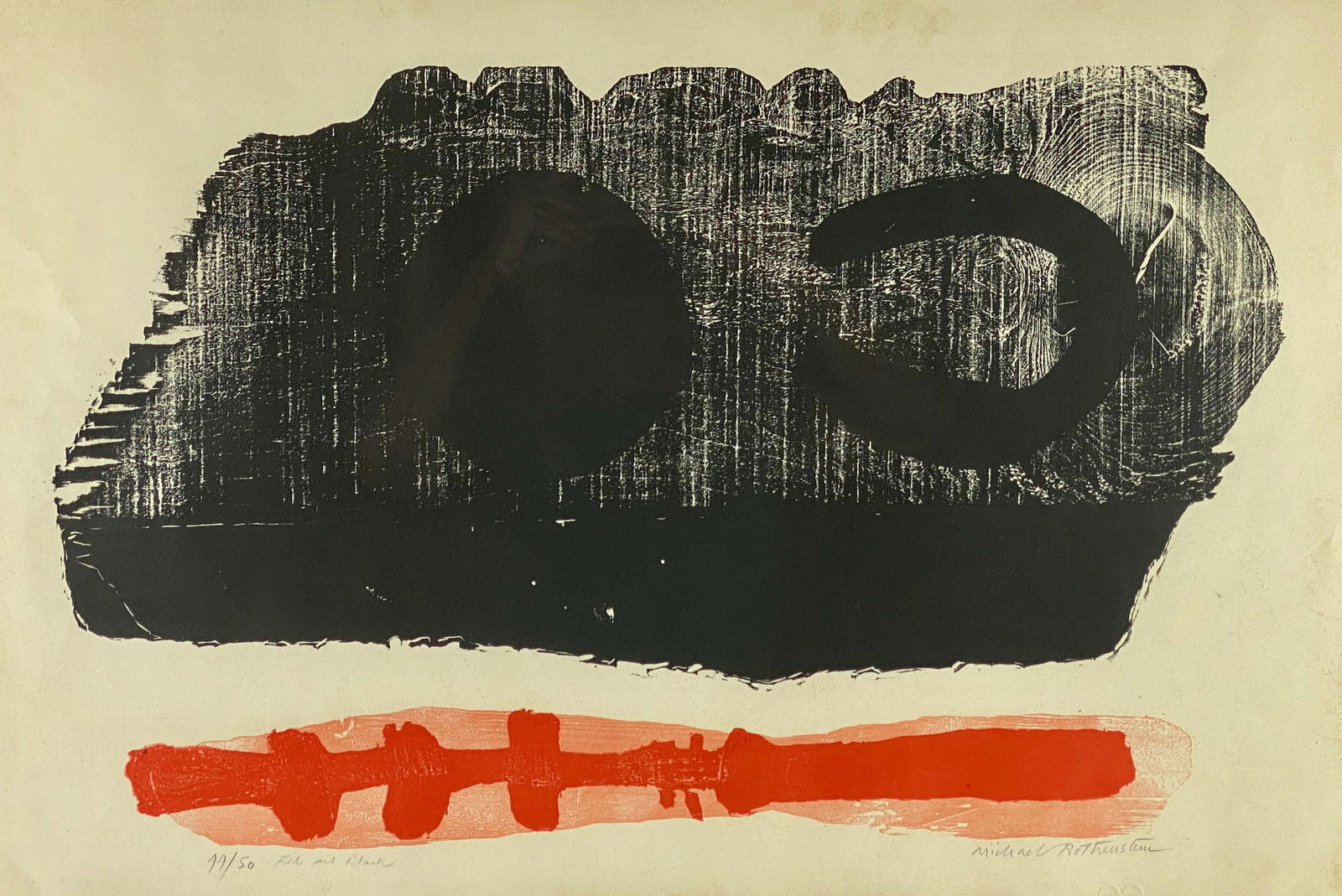 Michael Rothenstein, Woodcut, "Red and Black" (1 of 4)