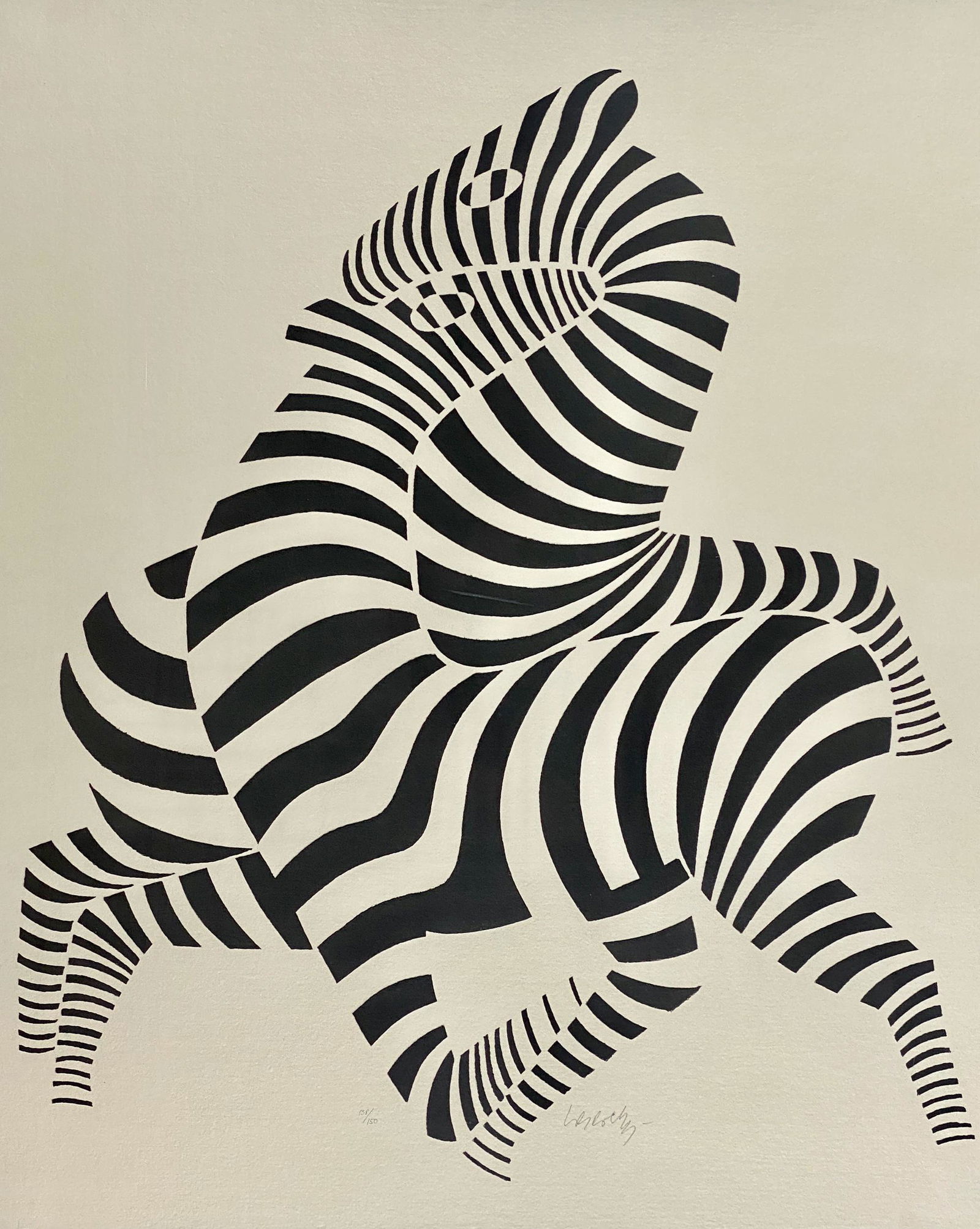 Large "Zebras" Op Art Impression by Victor Vasarely (1 of 8)