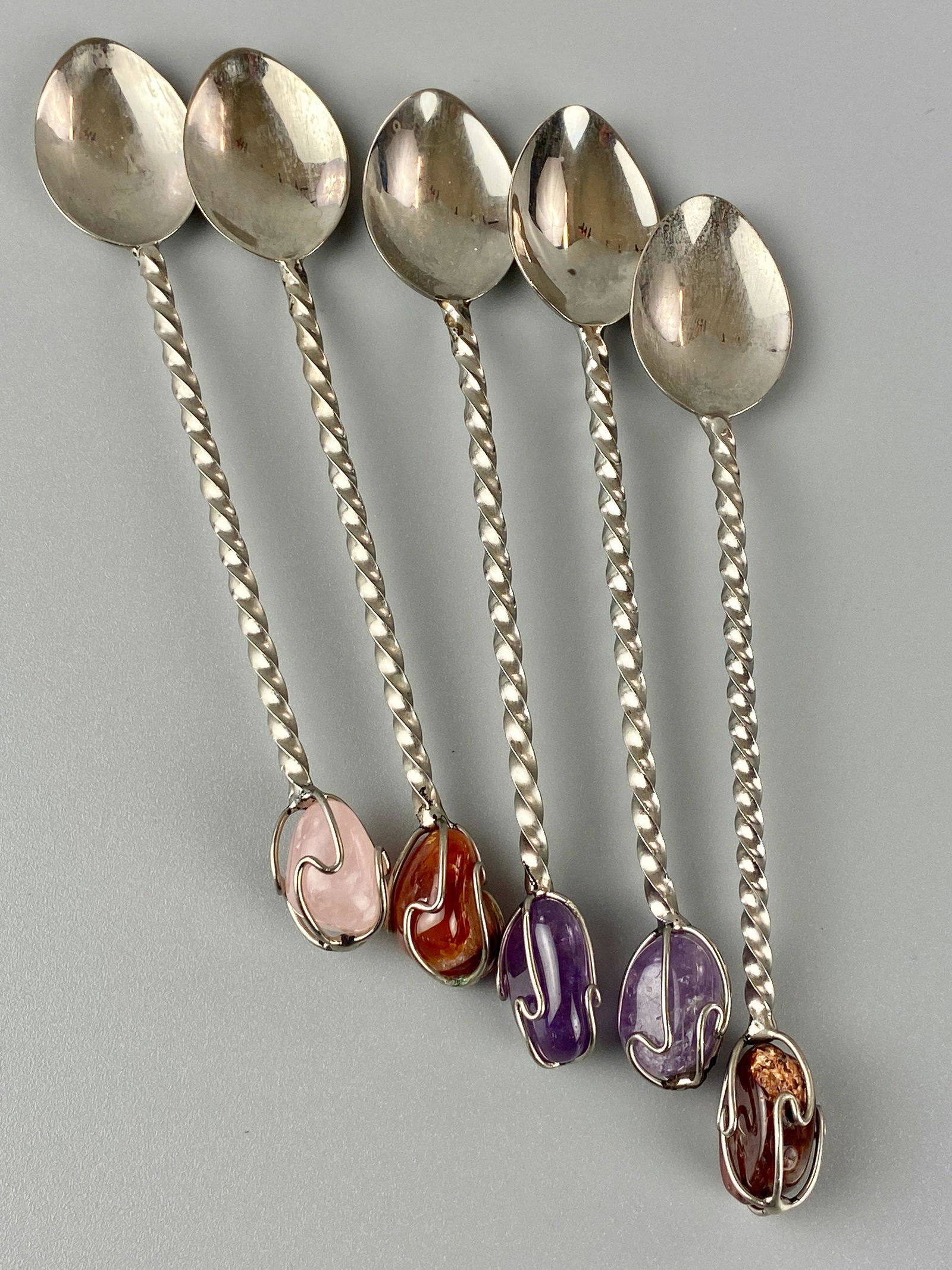 Set of Five Small Tea and Coffee Sterling Spoon (1 of 4)