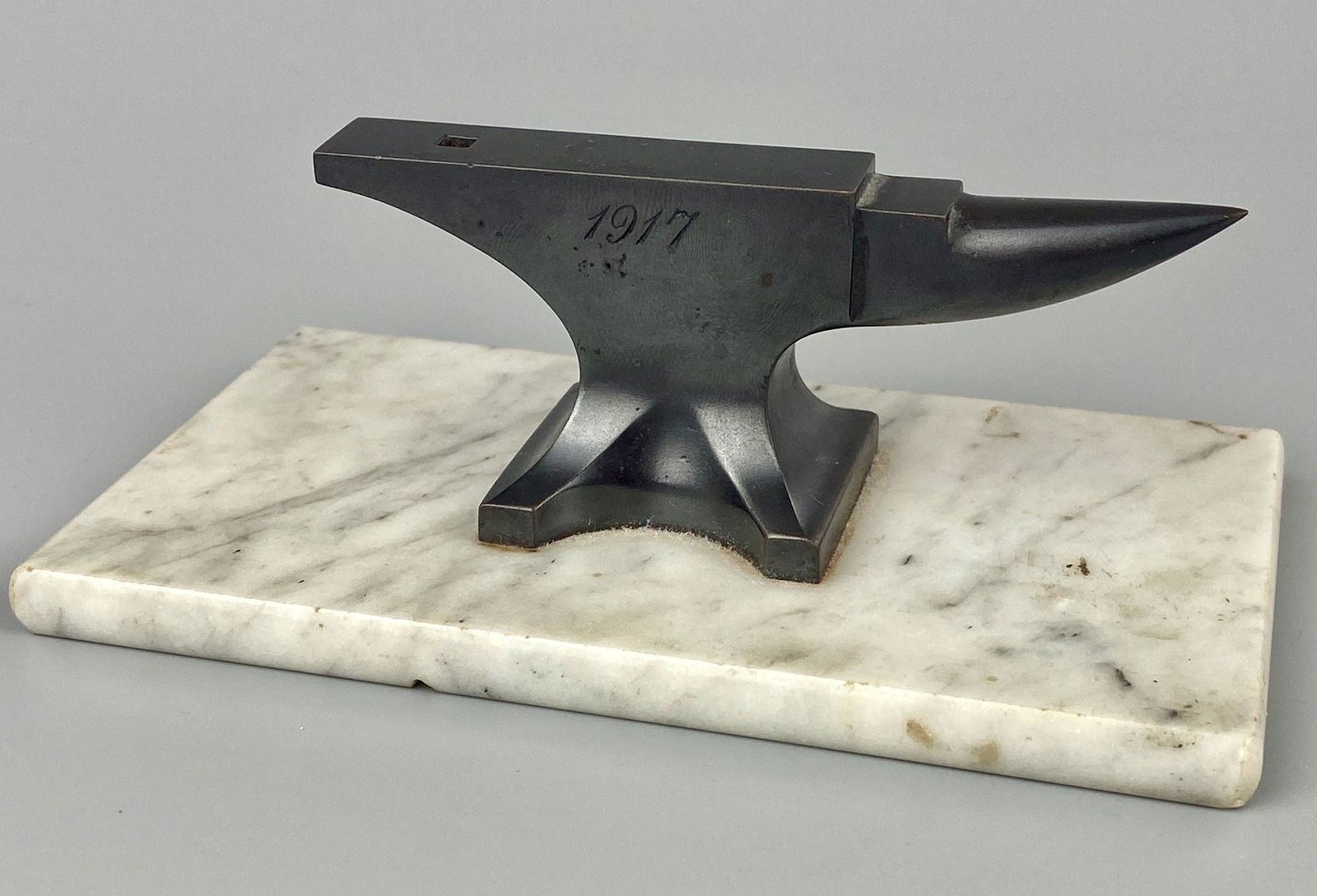 1917 Swedish Marble and Bronze Anvil Stamper (1 of 6)