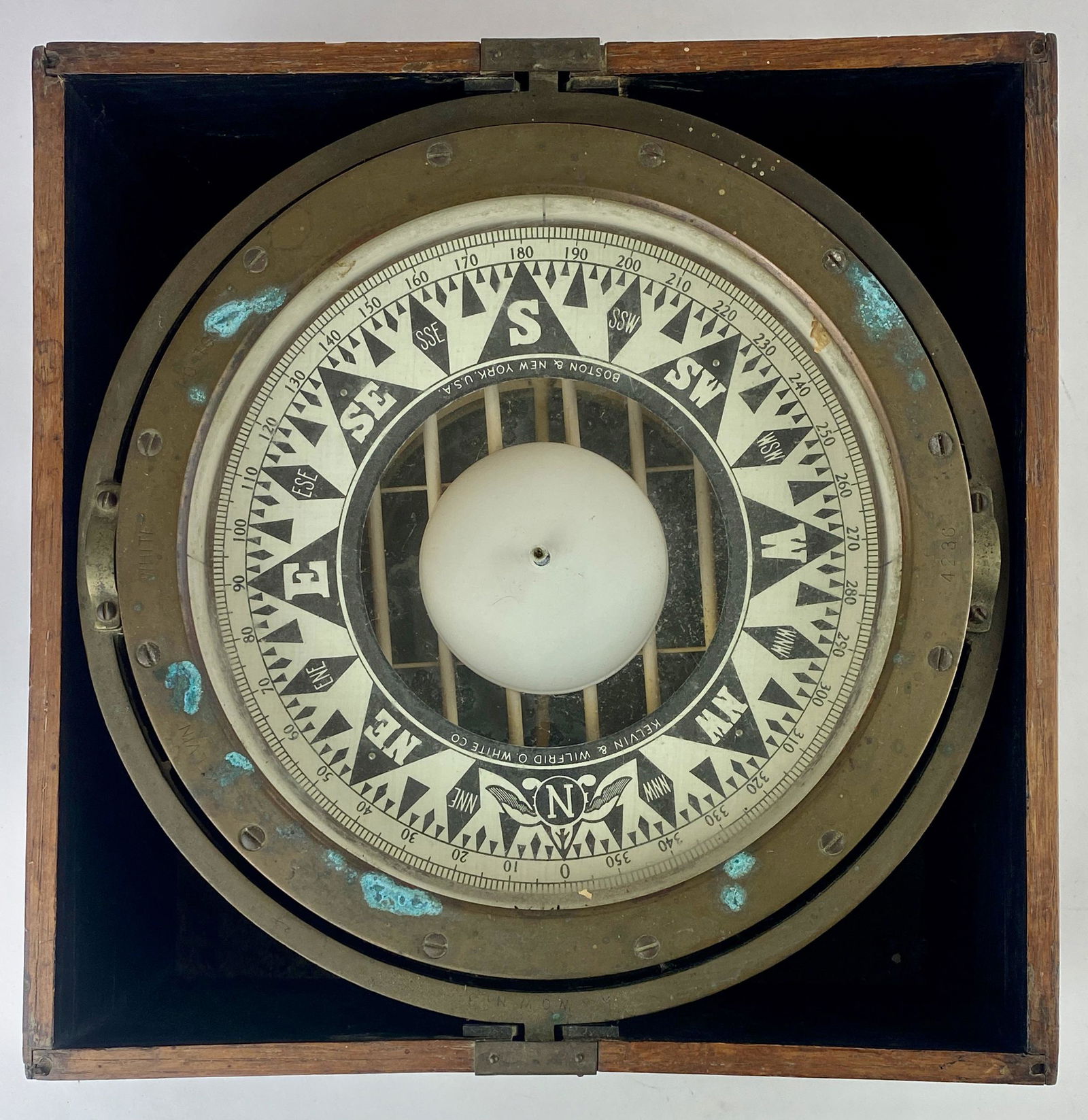 Kelvin and Wilfred White Co Am. Nautical Compass (1 of 6)
