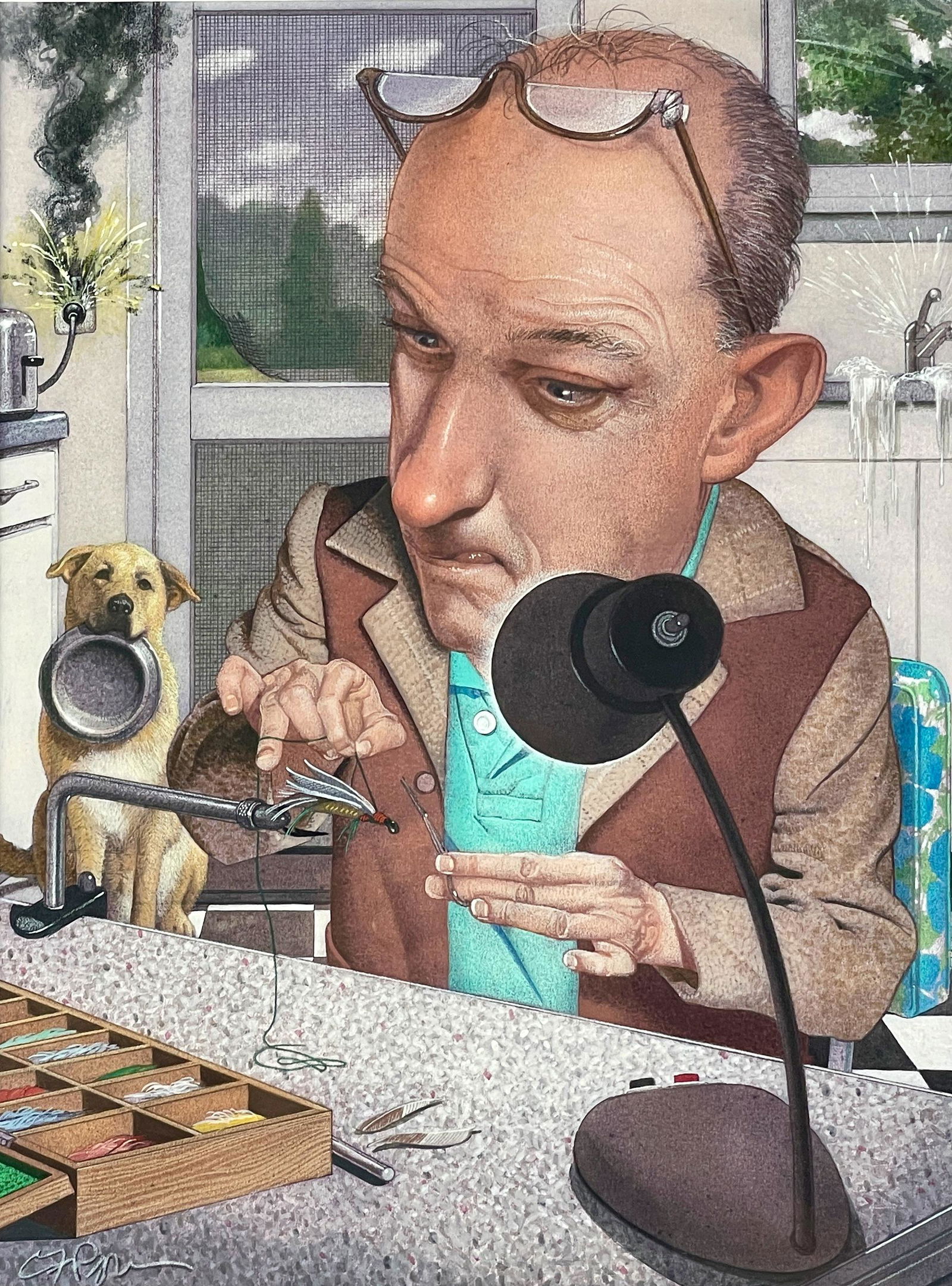 C.F. Payne Illustration of a Fisherman (1 of 5)