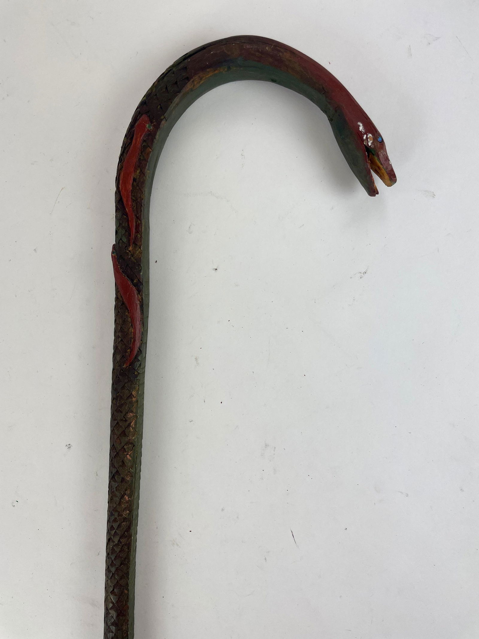 Folk Art Carved Snake Cane (1 of 7)