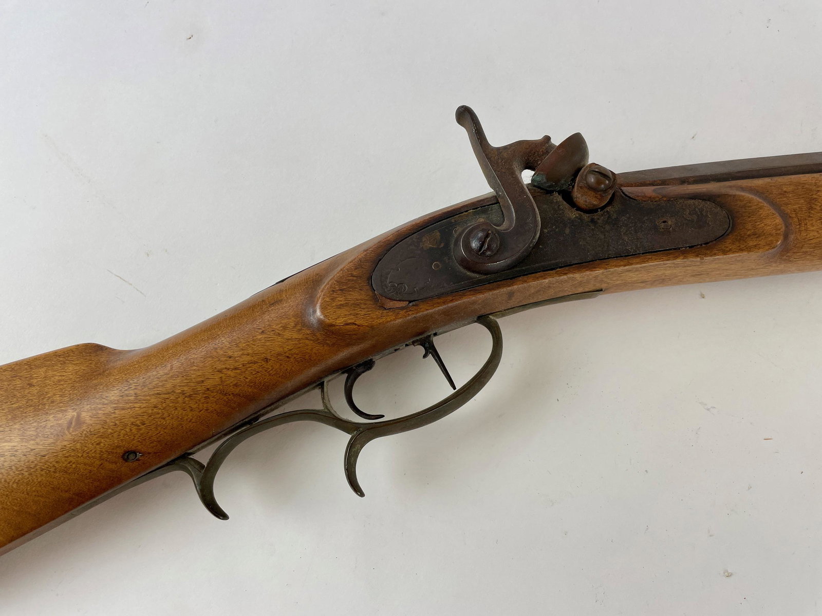 Modern American Percussion Long Rifle: 20th century, a long barreled rifle signed H.J. Jones. Lg. 58" A selection from the estate of the late Charles Cotterill, avid collec