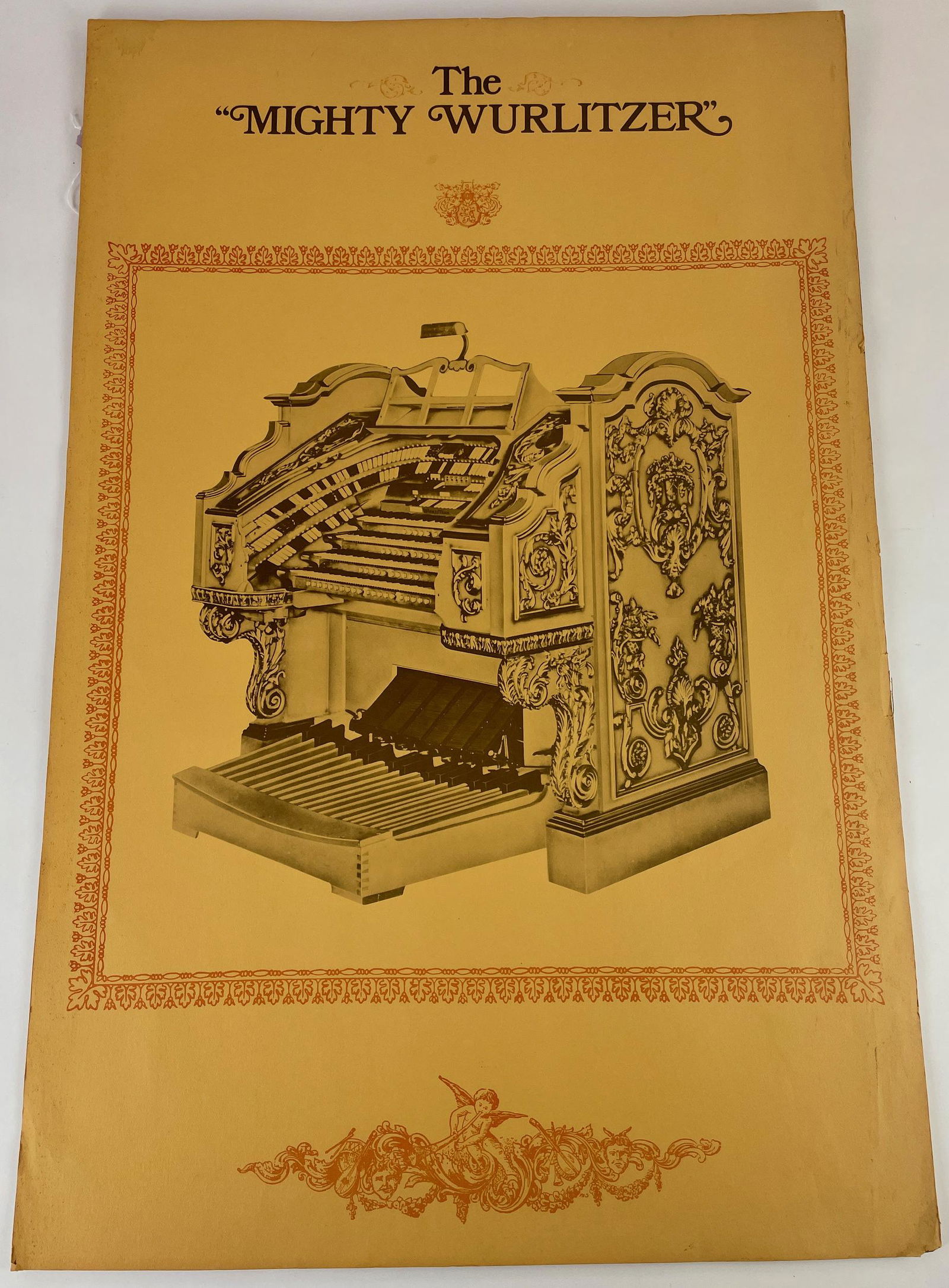 "The Mighty Wurlitzer" Poster Advertisement: 20th century, a lithographed poster advertisement for Wurlitzer organs. 38" x 25" (sheet size) A selection from the estate of the lat