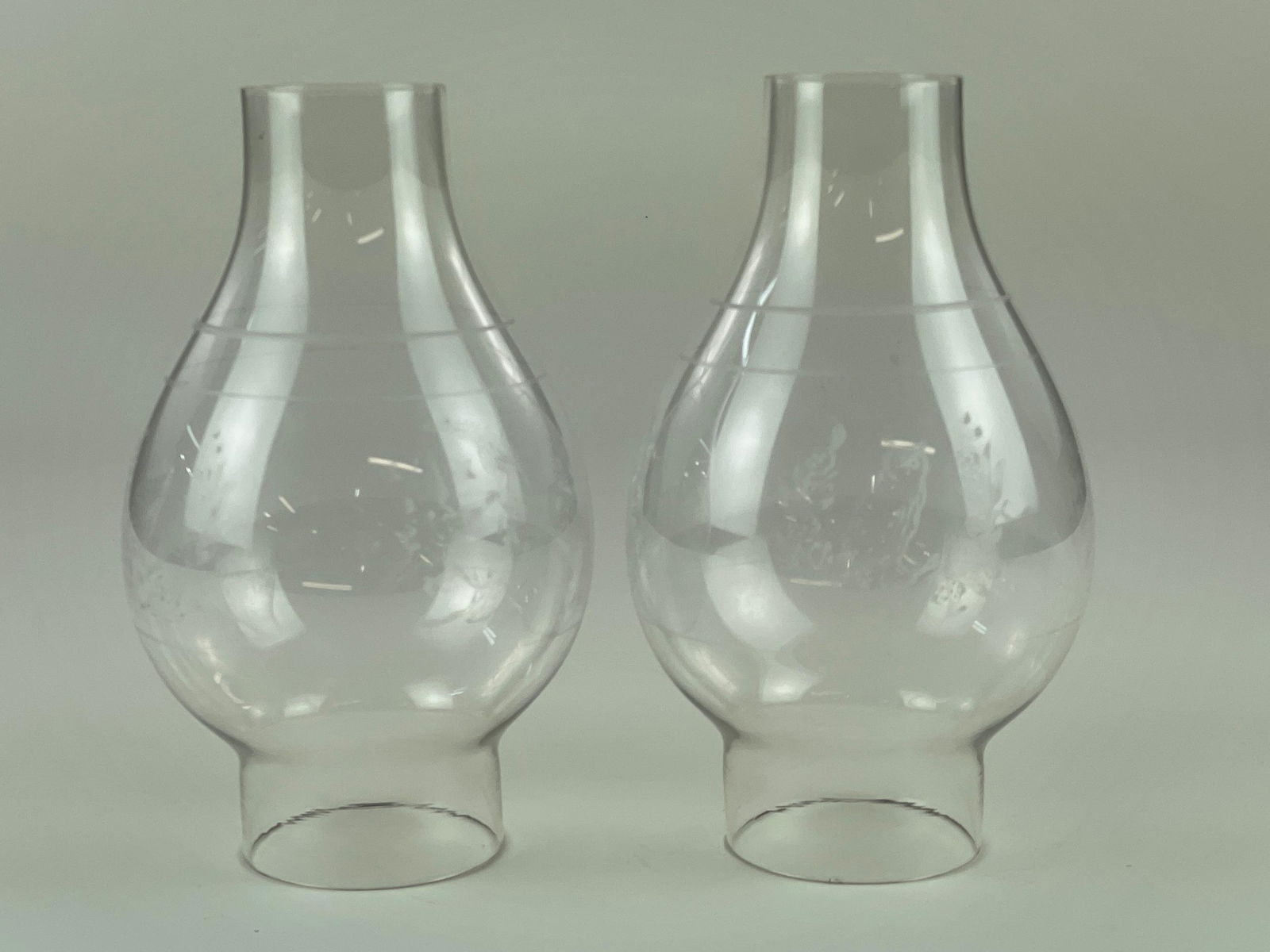 Pair of Early American Painted Hurricane Shades (1 of 10)