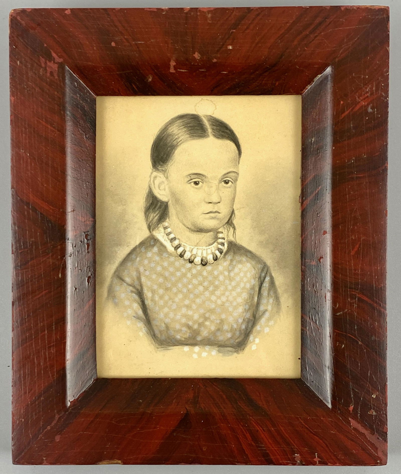 Folk Art Miniature Portrait of a Girl (1 of 5)