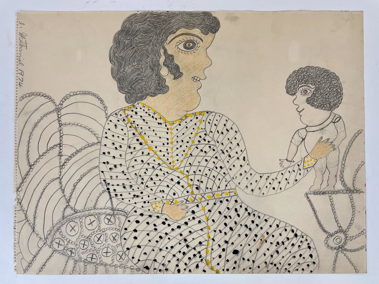 Inez Walker (1911-1990), Man and Child (1 of 3)