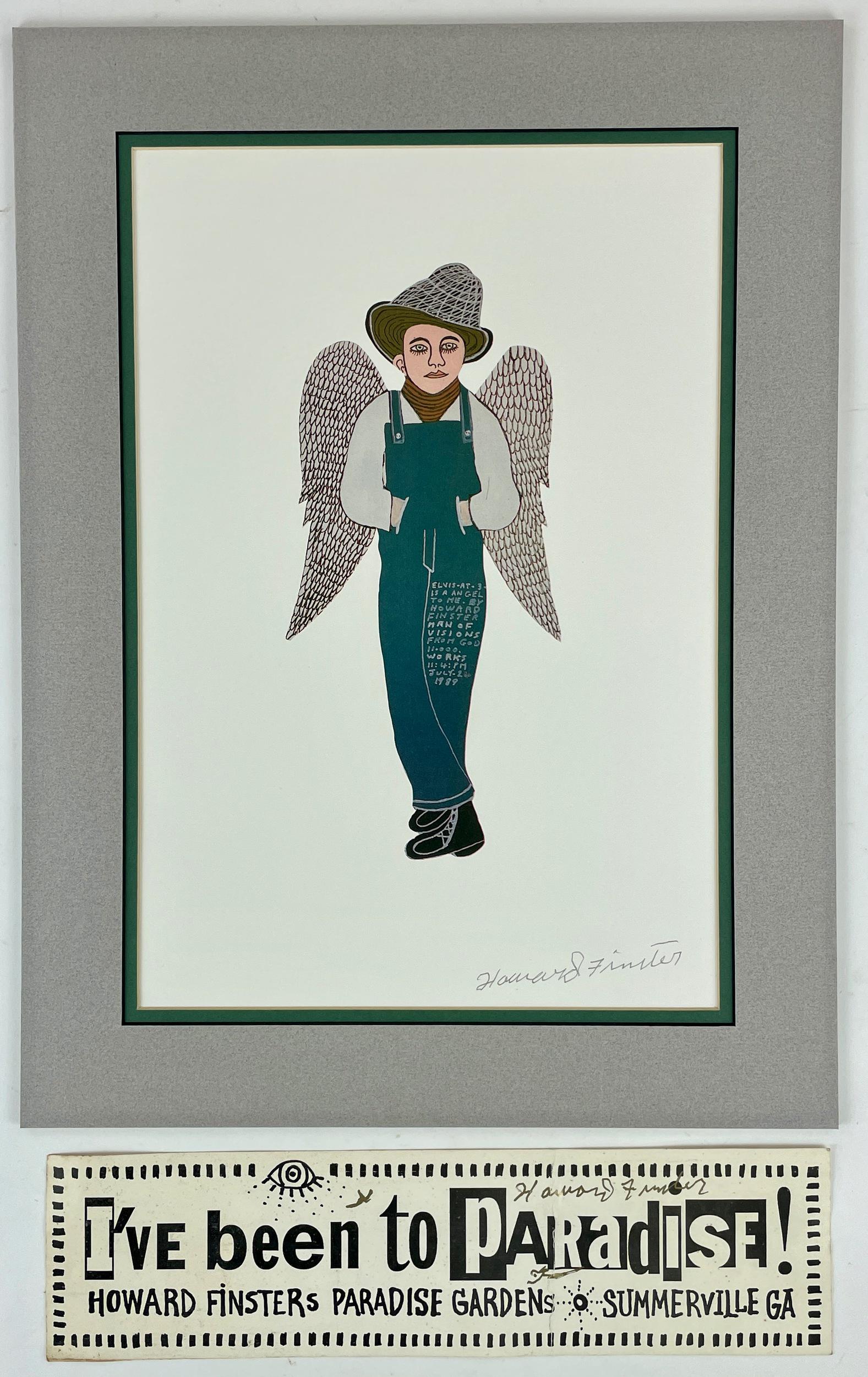 Howard Finster (1916-2001) Elvis at 3 Print, Plus (1 of 6)