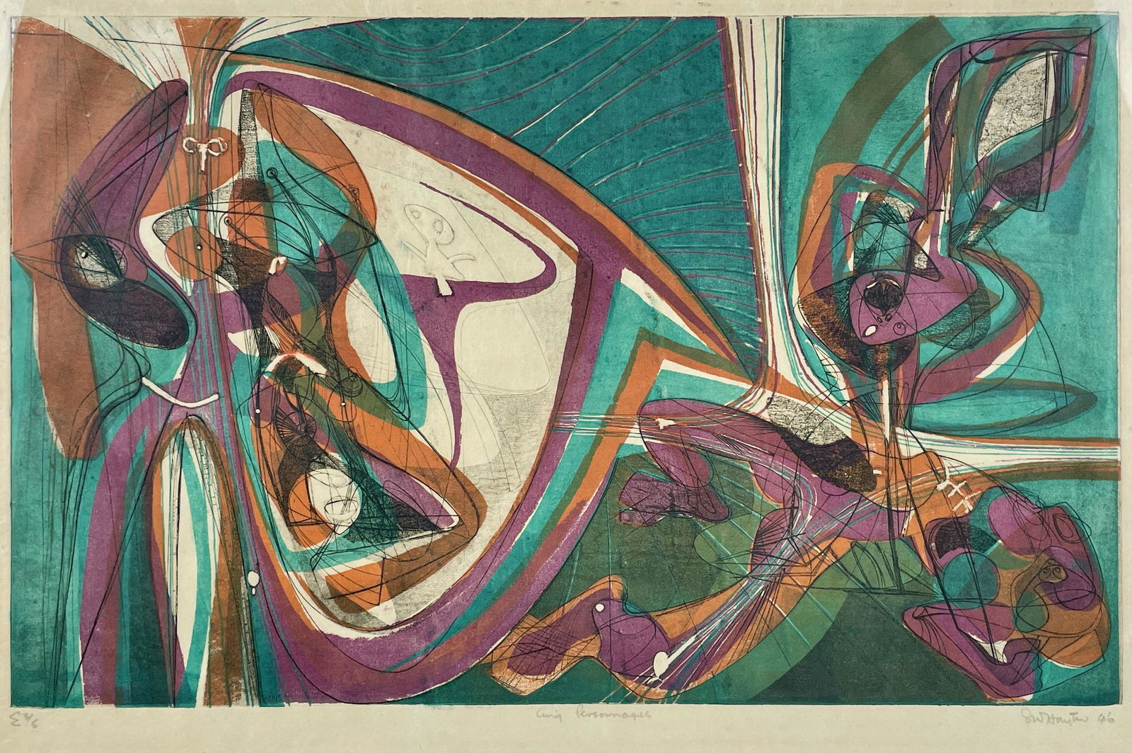 "Cing Personnages" by Stanley William Hayter (1 of 6)