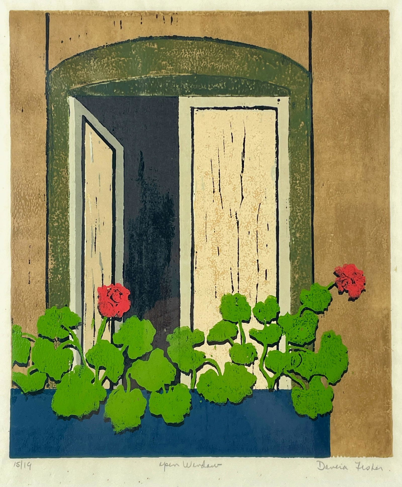 "Open Window" Color Woodcut by Davira Fisher (1 of 4)