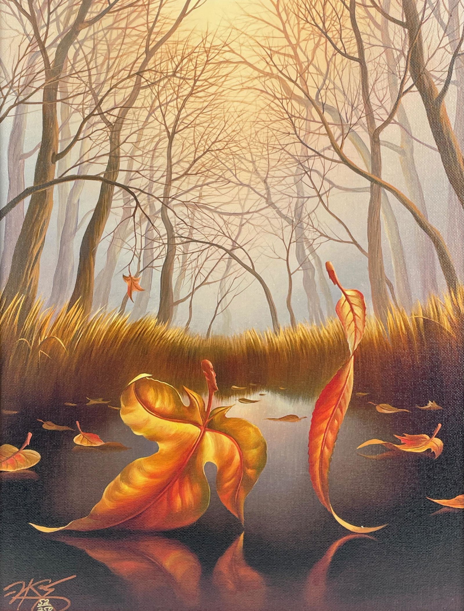 Framed Giclee by Vladimir Kush, "Love Confession": Giclee by Vladimir Kush; 52/250, 16" ht. x 12.5" wd. (sight), 22" ht. x 18" wd. (frame), signed on back with inscription. Purchased at the Longworth Gallery, Santa Fe, NM.