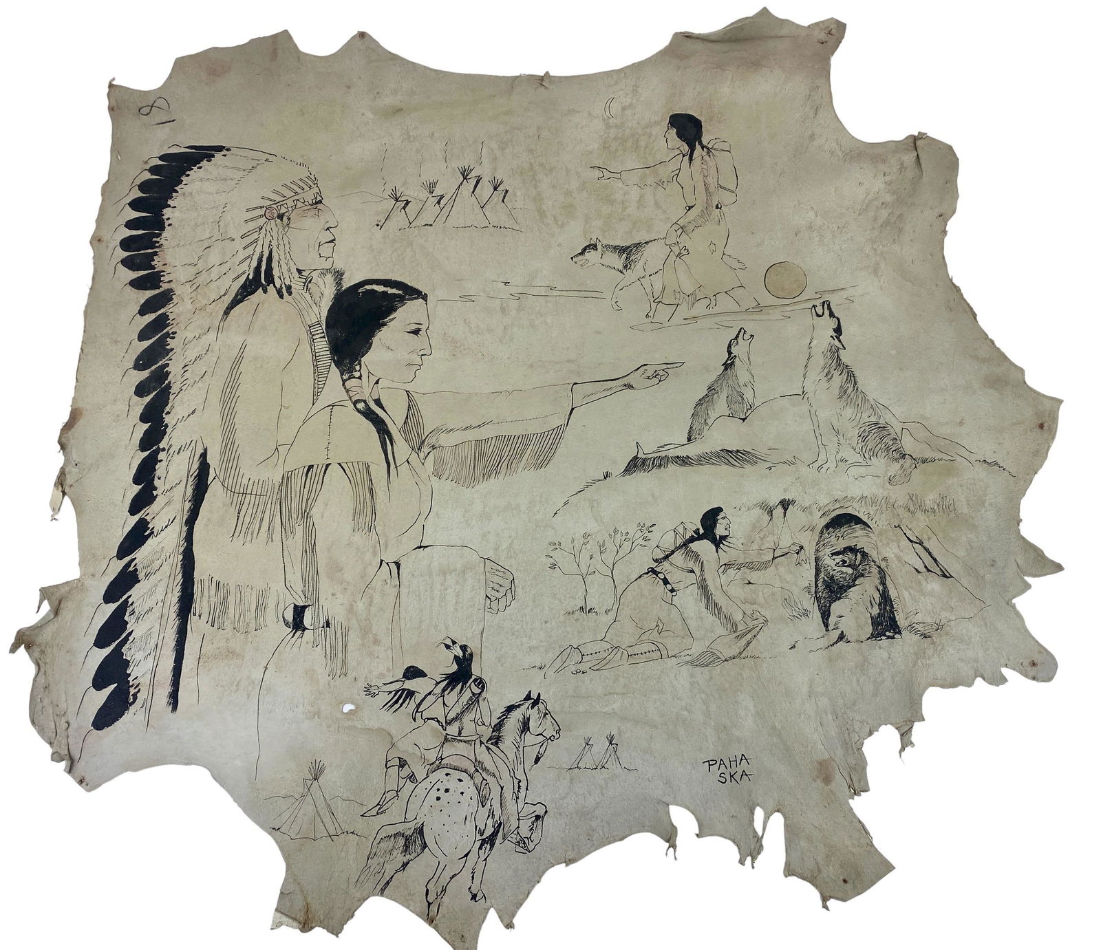 Paha Ska Hide Painting (1 of 11)