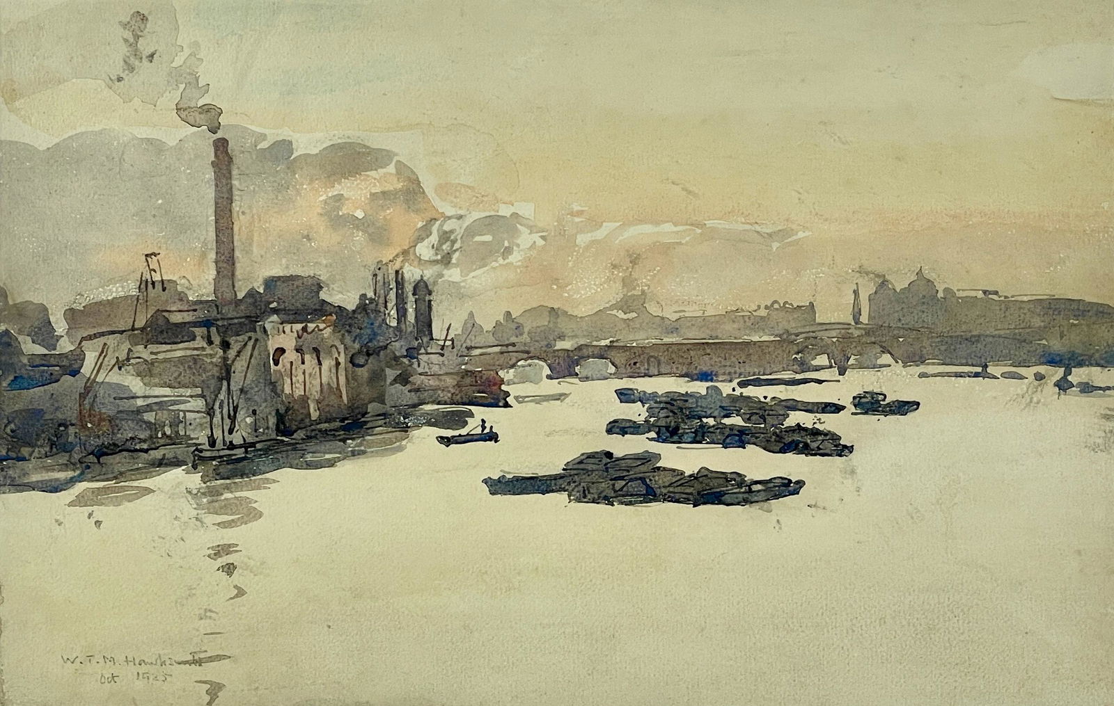 Thames Riverscape by Wm. Th. Martin Hawksworth (1 of 3)