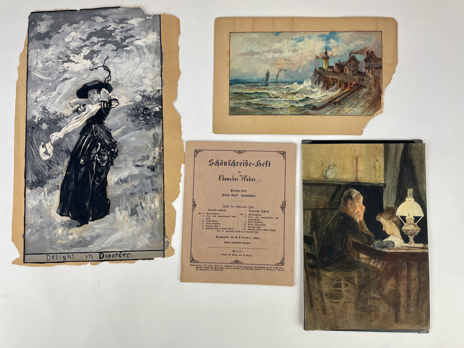Sketchbook and Scrapbook of Charles Weber: A Portfolio of sketches, pamphlets, correspondence, ledgers, and even some finished oils and watercolors belonging to Charles Phillip Weber (Germany/Pennsylvania, 1849-1921). Within are numerous fine 