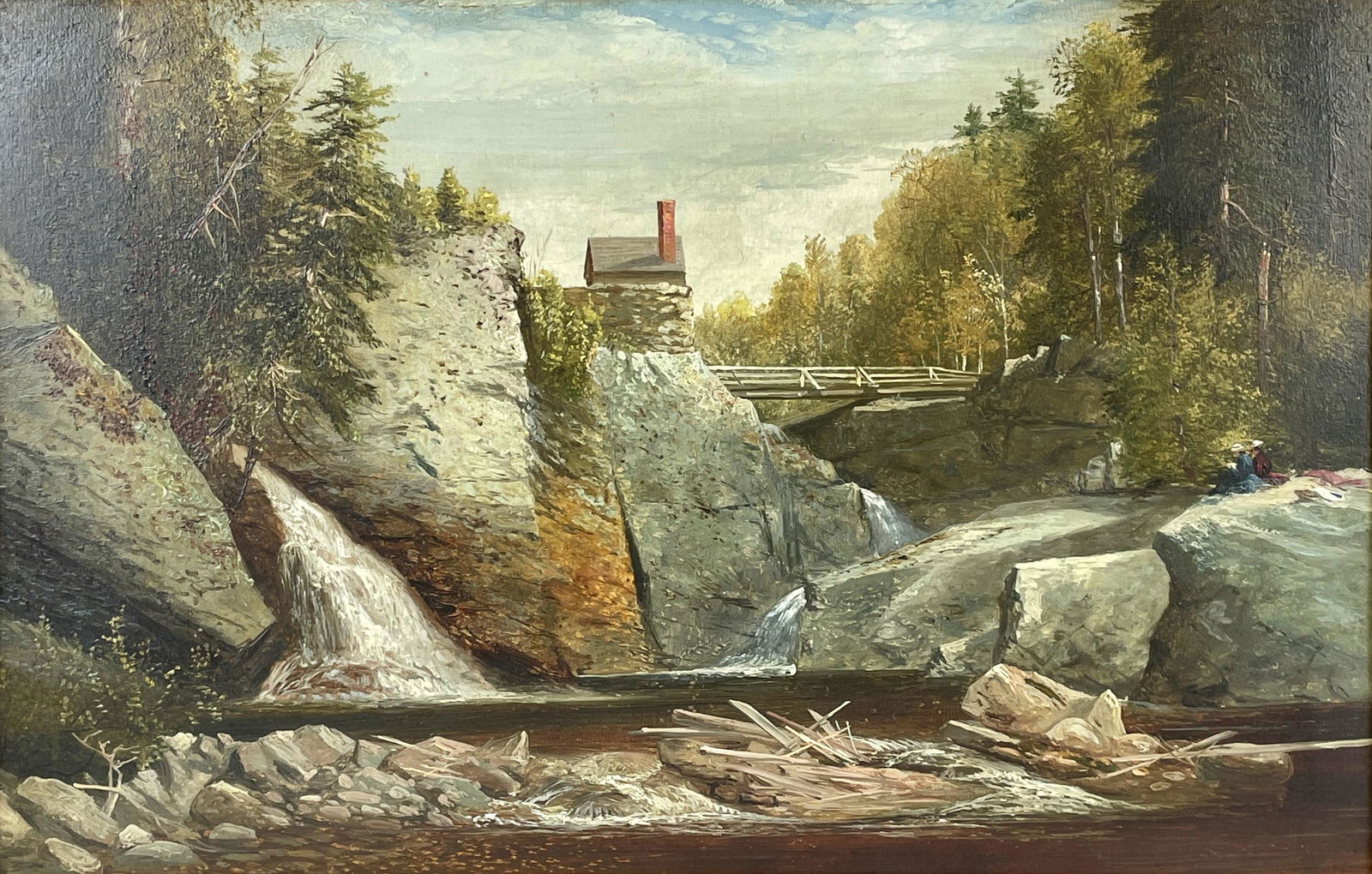 "Picnic at Snow Falls - Maine" Attributed to Harrison Brown (1 of 6)