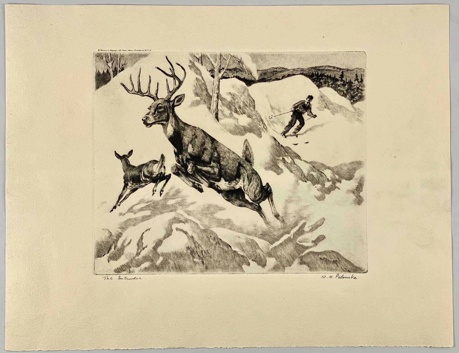 Reinhold Palenske, "The Intruder" Drypoint Etching (1 of 6)